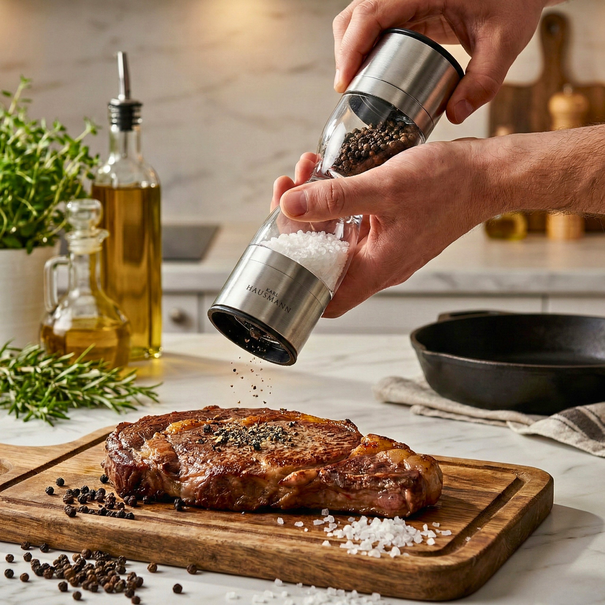 HAND GRINDER FOR SALT AND PEPPER 2in1 GLASS HOURGLASS GRINDER KARL HAUSMANN Manufacturer code 5907564506328
