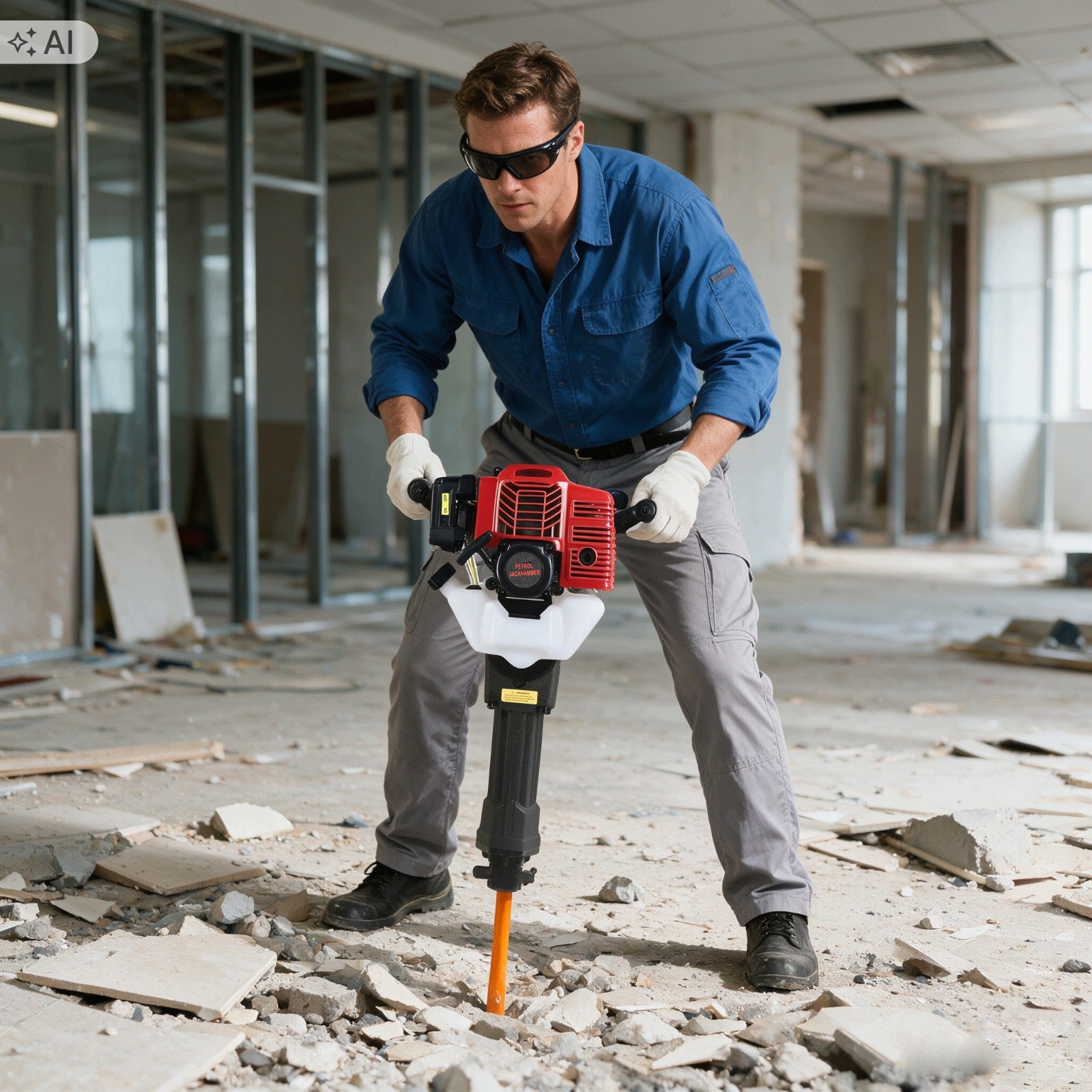 HAND-HELD DEMOLITION IMPACT HAMMER (ONE POINTED AND ONE FLAT) Packaging status original