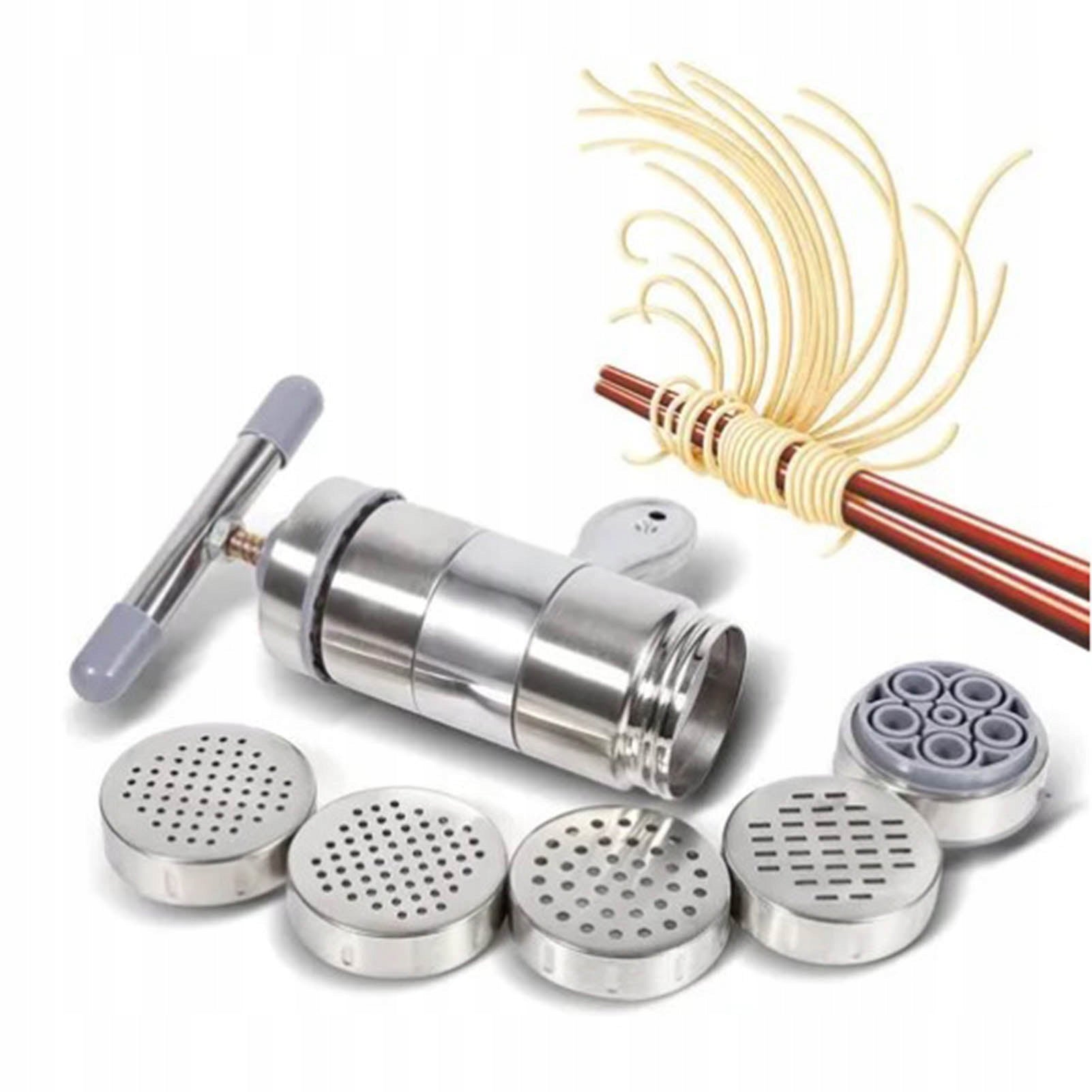 HAND MACHINE FOR PASTA PRESS STAINLESS STEEL 5IN1 SET