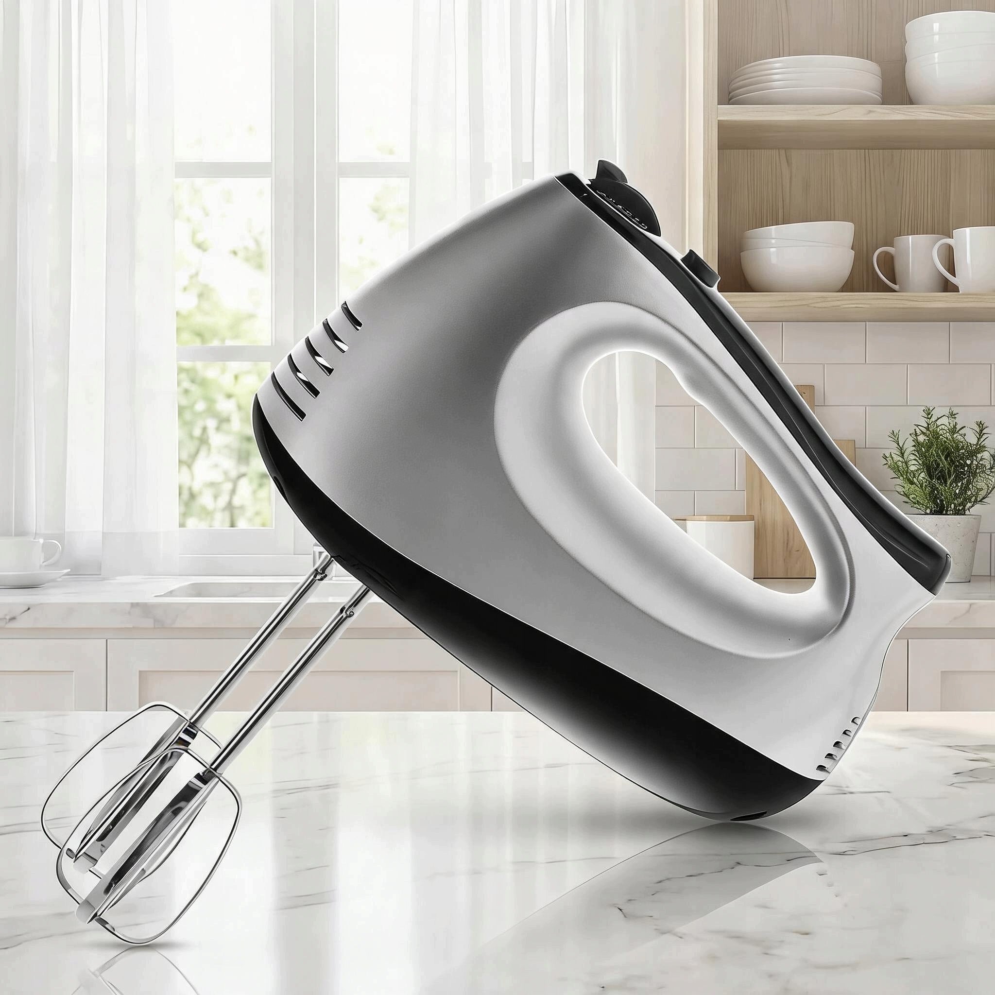 HAND MIXER 5 GEAR TURBO MULTIFUNCTION 300W 6 STIRRERS SILVER SET Brand no brand