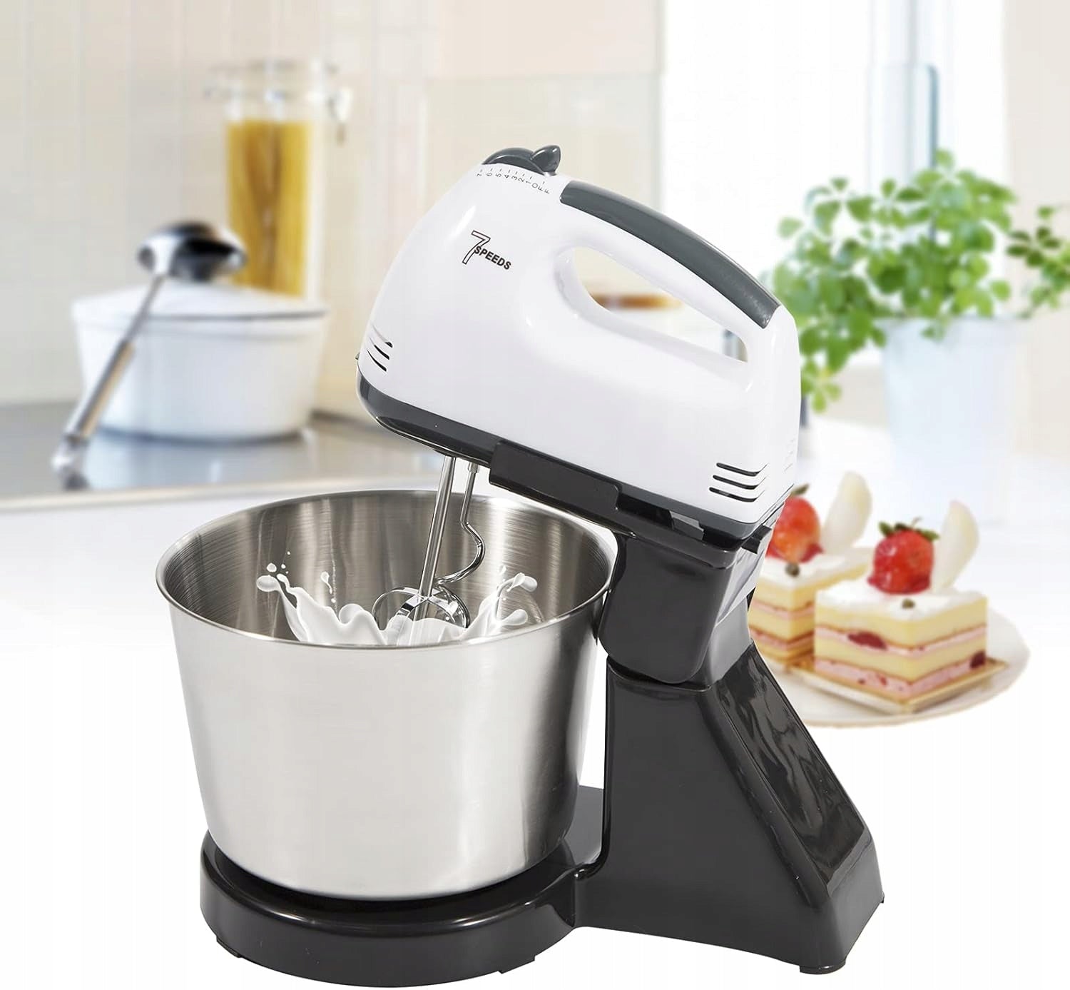 HAND MIXER FOOD PROCESSOR + 4 TIPS LARGE BOWL STAND 7 GEARS 100W Brand no brand
