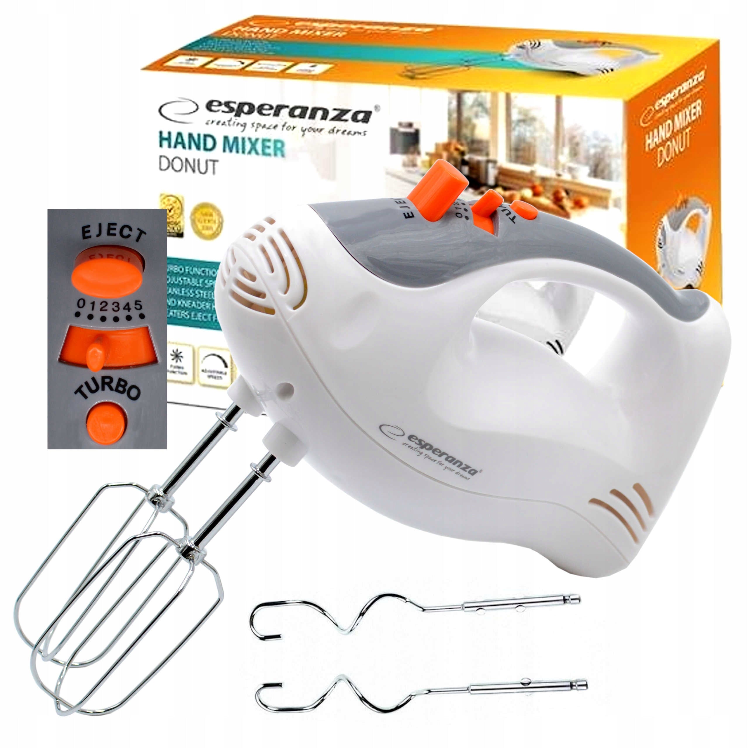HAND MIXER FOOD PROCESSOR 4 TIPS TURBO FUNCTION 250W Power rating 250 W