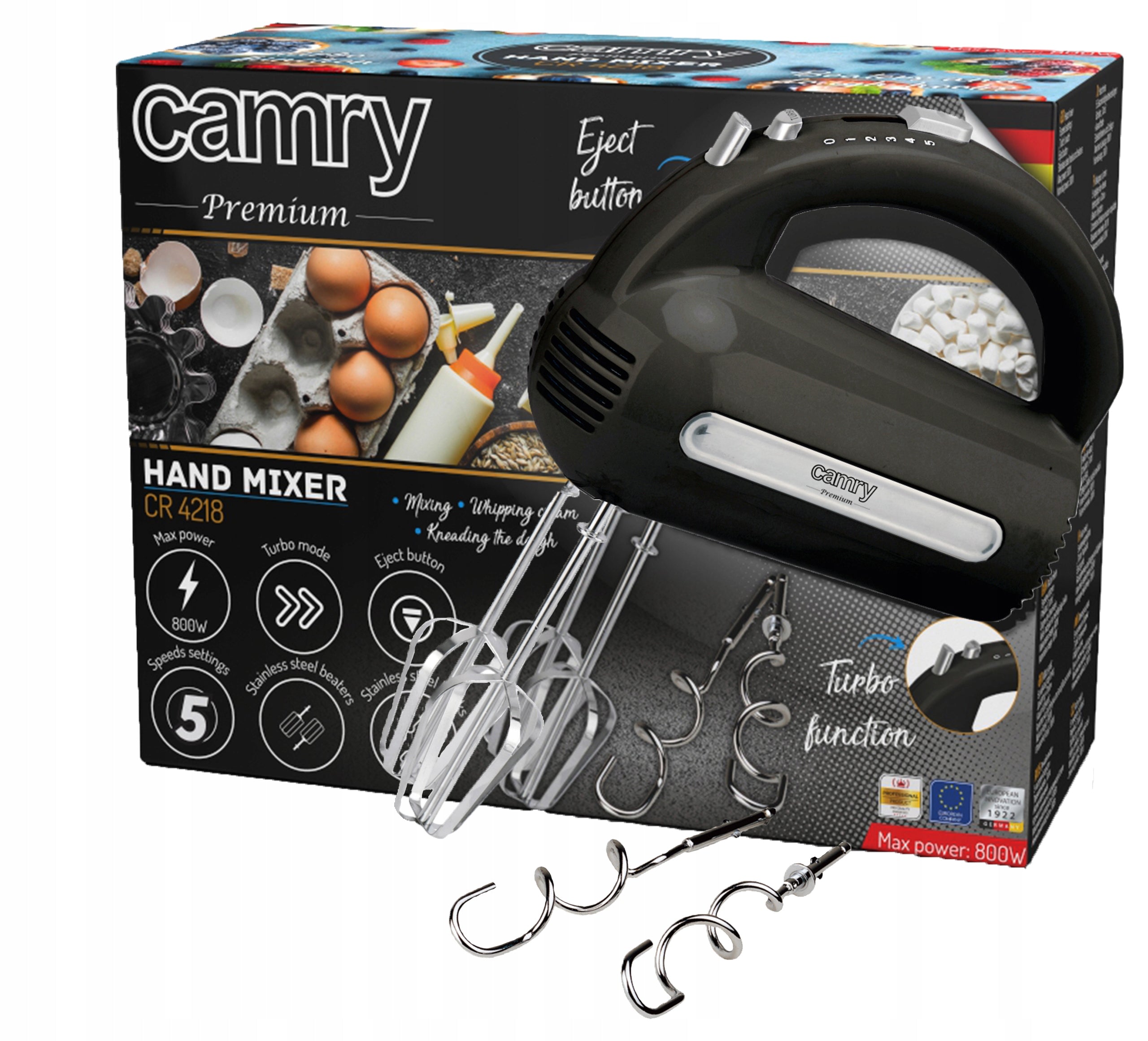 HAND MIXER FOOD PROCESSOR 5 GEARS 4HORSE. 800W