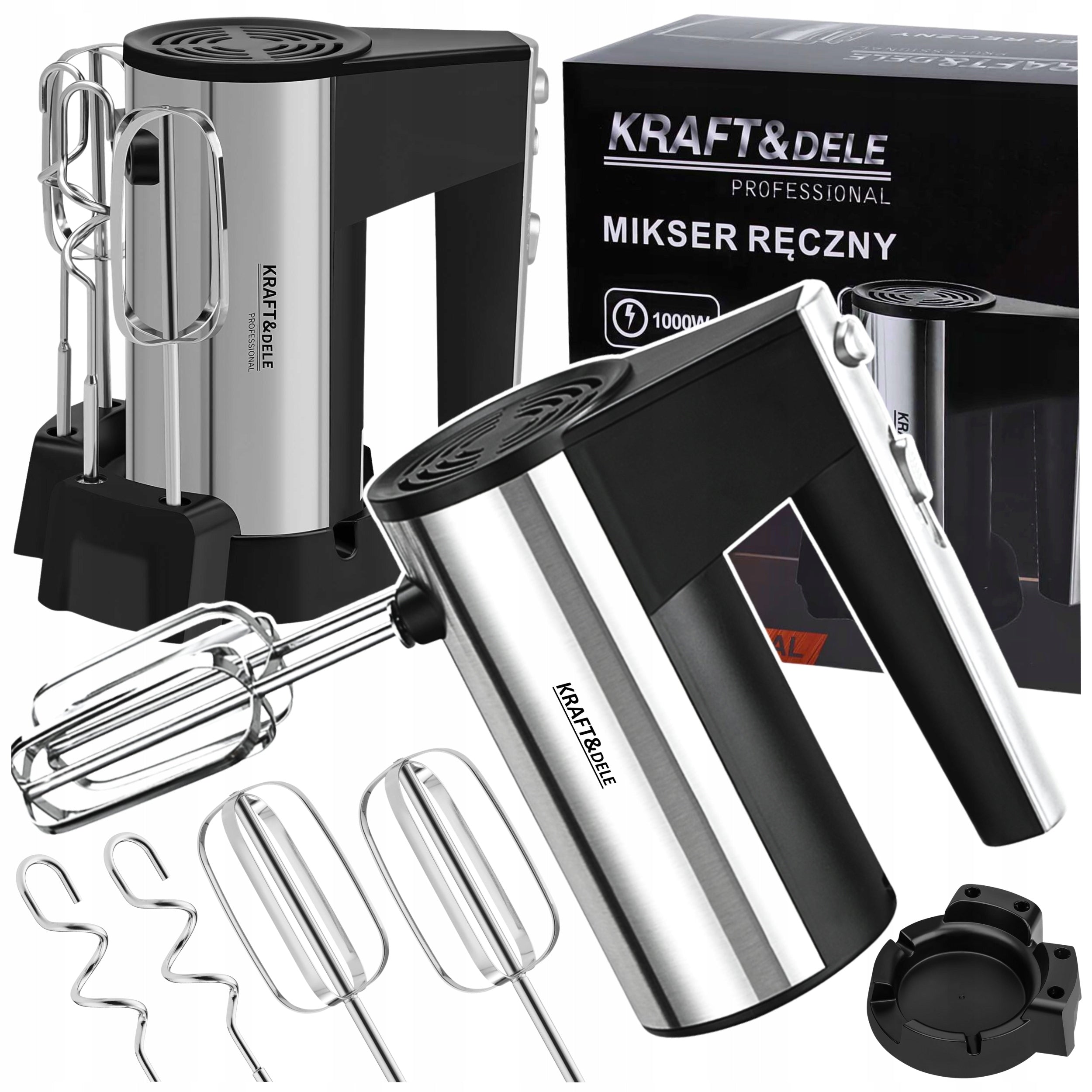 HAND MIXER FOOD PROCESSOR MULTIFUNCTIONAL 1000W TURBO 5 SPEED SET