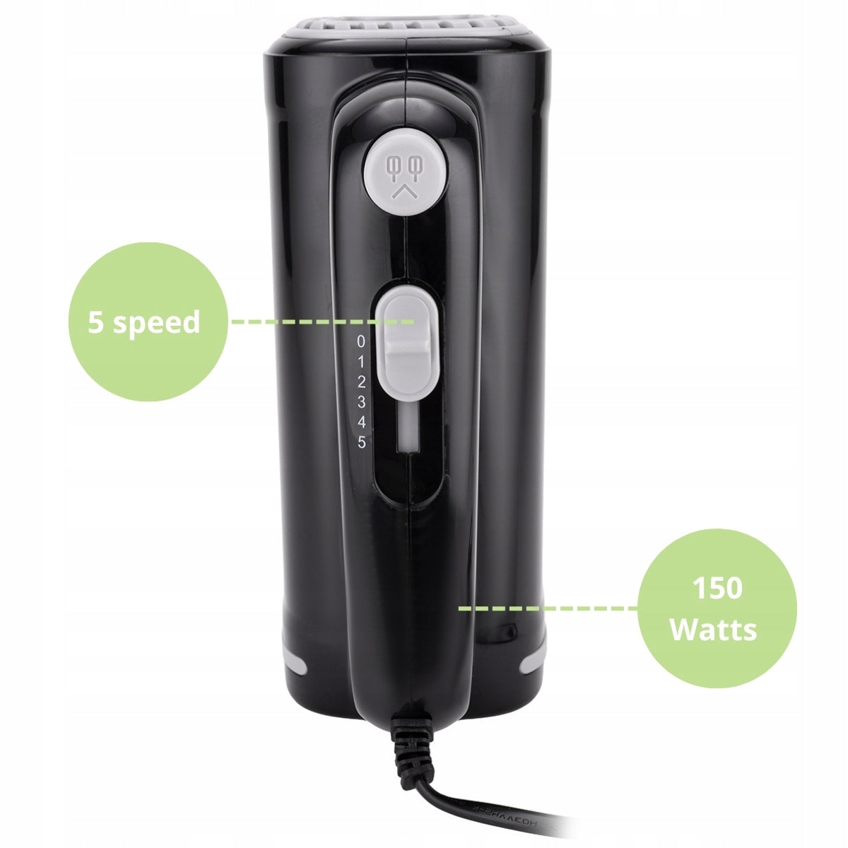 HAND MIXER Food Processor 5 Gears 4 Stirrers 150W black KAMILLE Manufacturer code KM6757