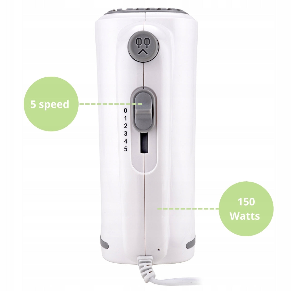 HAND MIXER Food Processor 5 Gears 4 Stirrers KAMILLE 150W white Manufacturer code KM6756