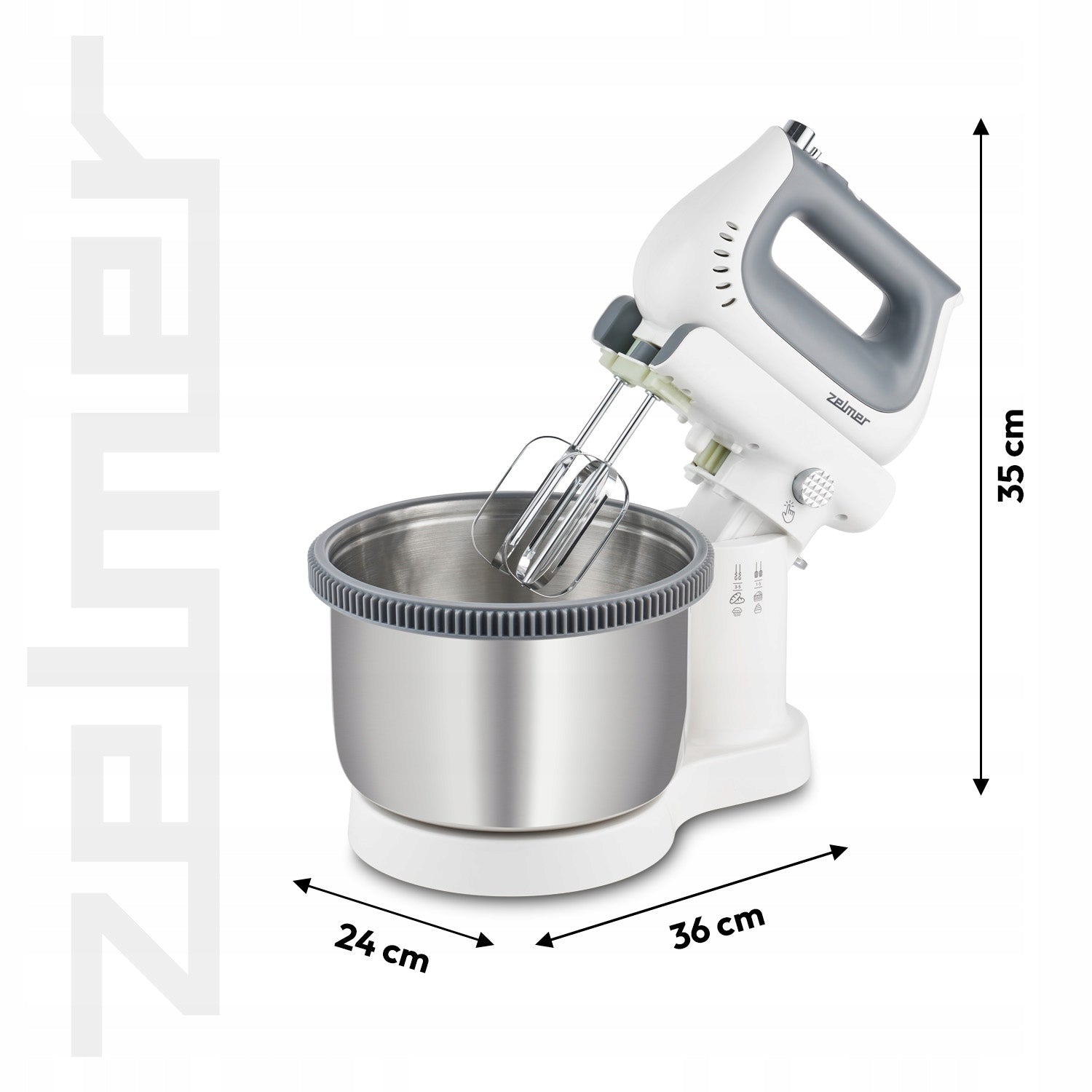 HAND MIXER ZELMER LIGHT FOOD PROCESSOR LED BOWL 3,8L SUPER SILENT QUIET Packaging status original
