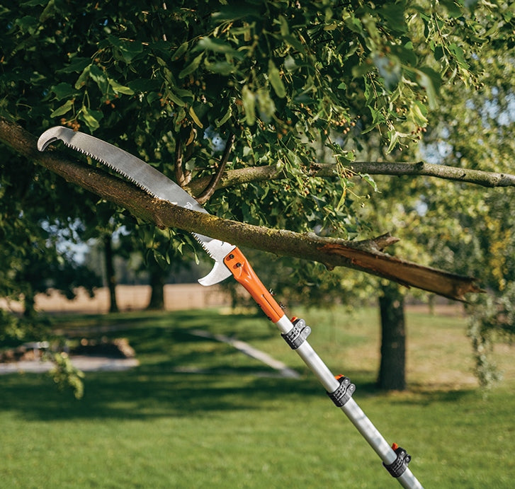 HAND SAW WITH HOOK ON TELESCOPIC BRANCH HANDLE 135-300cm Brand Bradas
