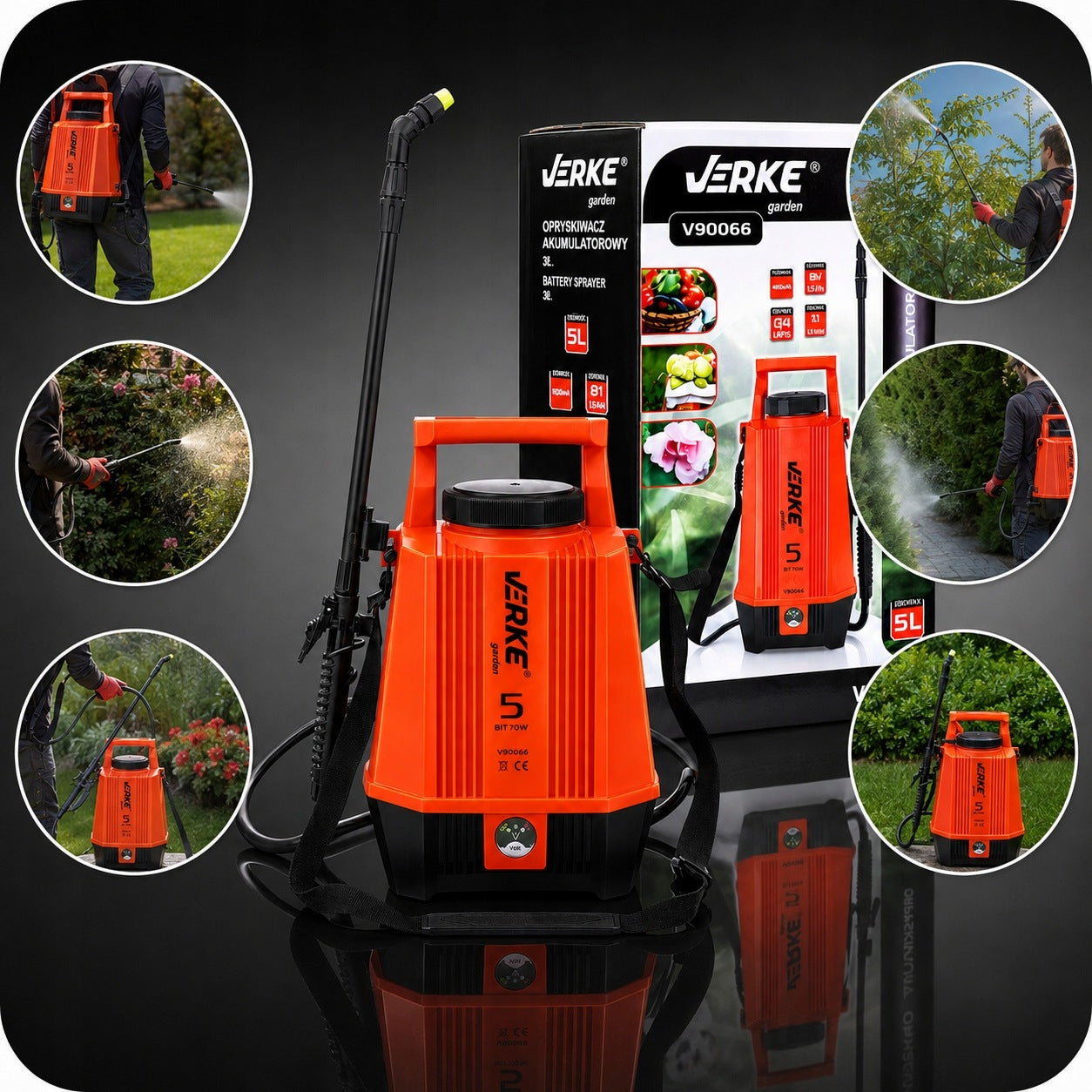 HAND SPRAYER CORDLESS GARDEN WATER PRESSURE WASHER 5L Manufacturer code V90066