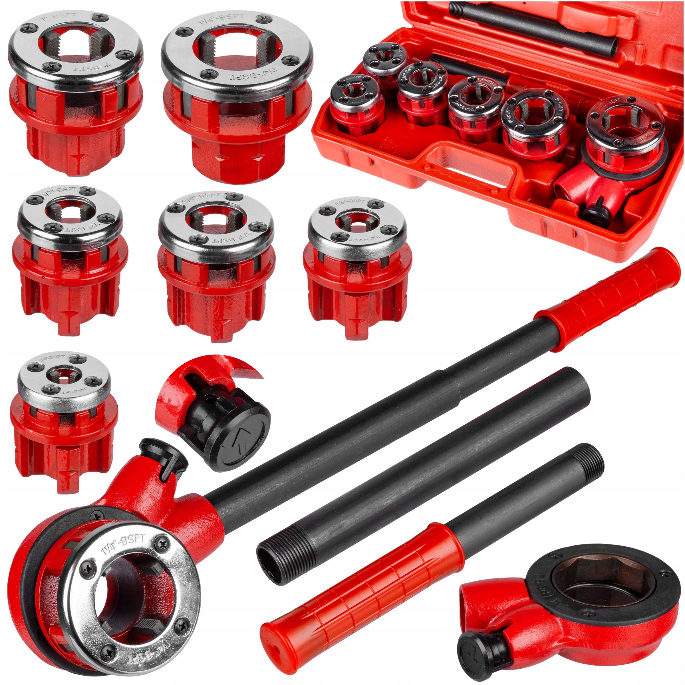 HAND TAP FOR DIE PIPES ratchet extension 6 HEADS SET