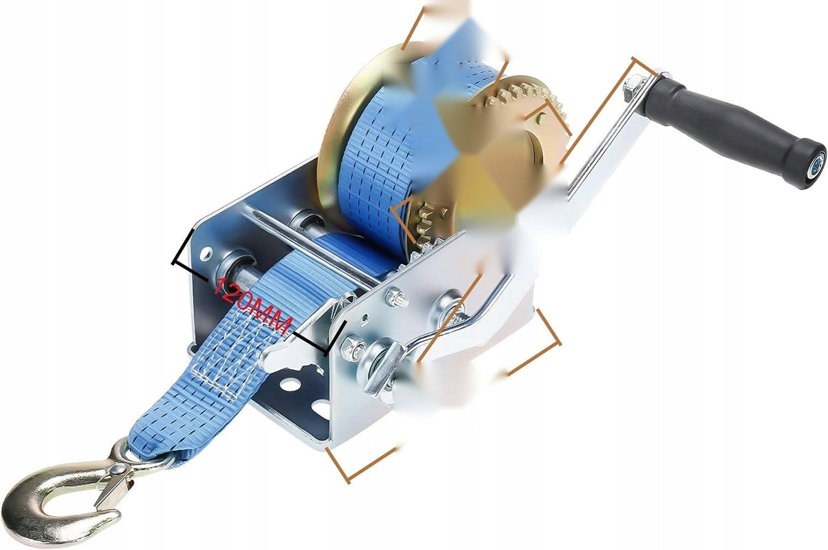 HAND WINCH 1130 KG 76 M METAL POLYESTER SOLID DURABLE BLUE Brand no brand