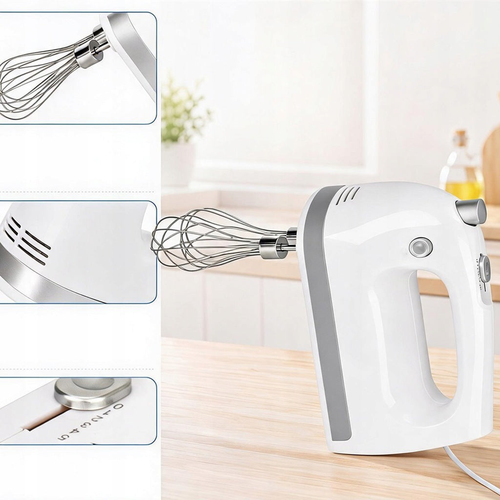HANDHELD ELECTRIC MIXER 400W 5 SPEED TURBO FOR CAKE MERINGUE CREAM Dominant color white