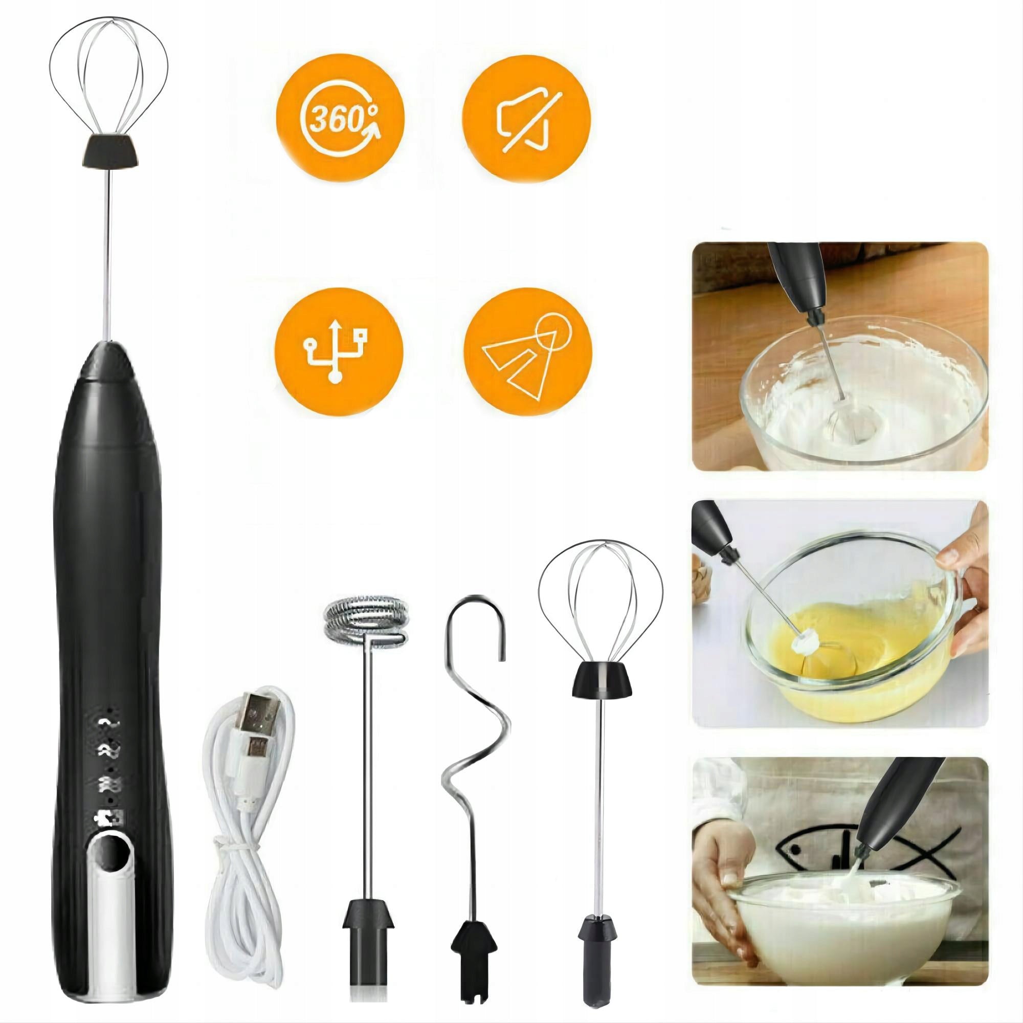 HANDHELD FROTHER COFFEE MILK MIXER ELECTRIC 3 INTERCHANGEABLE USB TIPS Brand no brand
