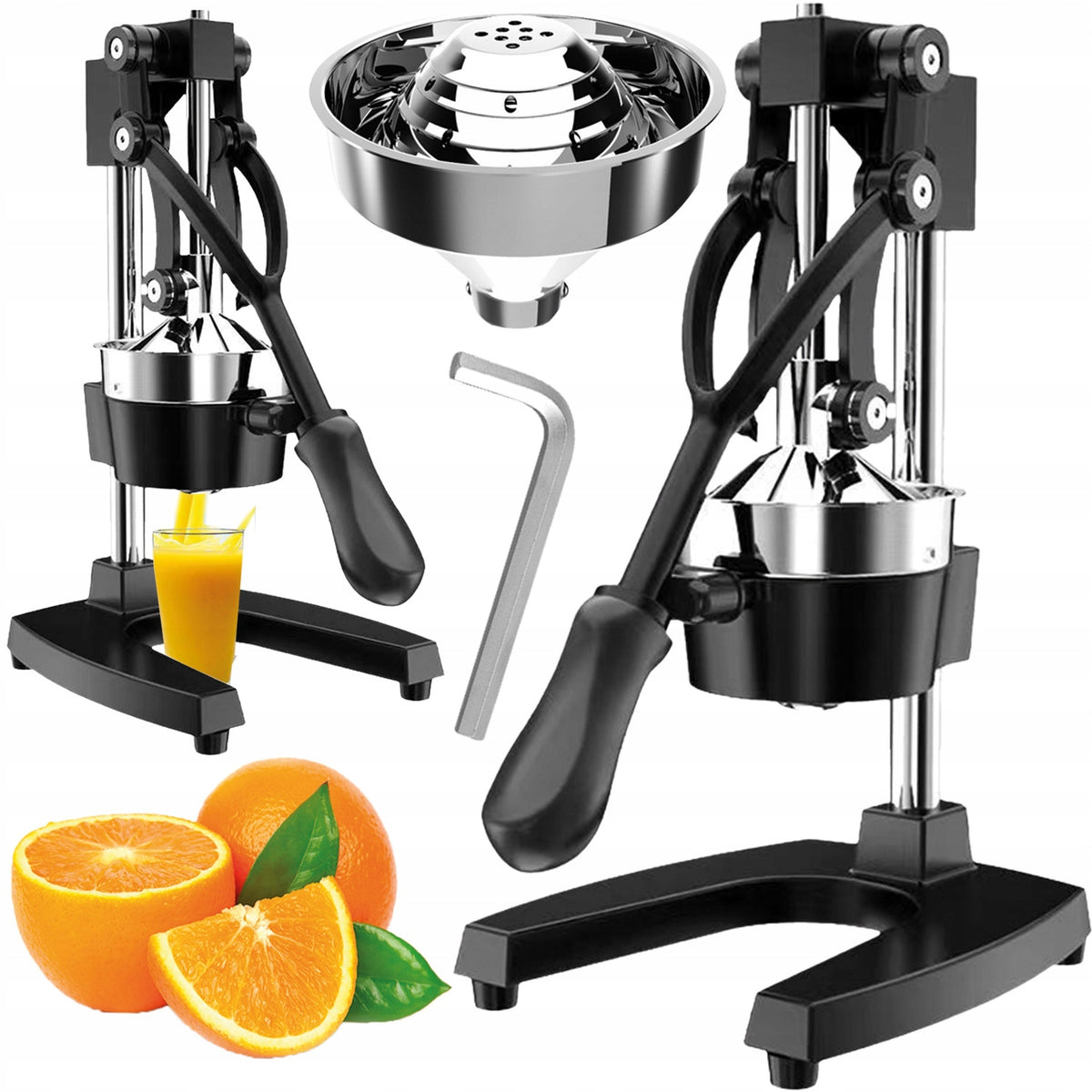 HANDHELD FRUIT CITRUS JUICER HEAVY SOLID BLACK ORANGE PRESS