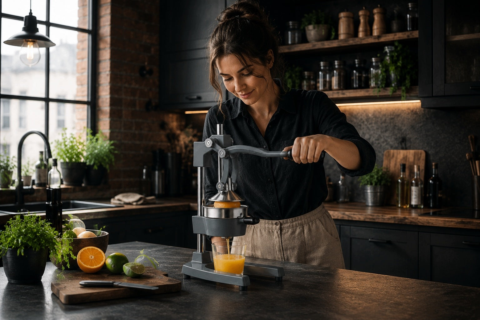 HANDHELD FRUIT CITRUS JUICER HEAVY SOLID ORANGE PRESS Grey Packaging status original