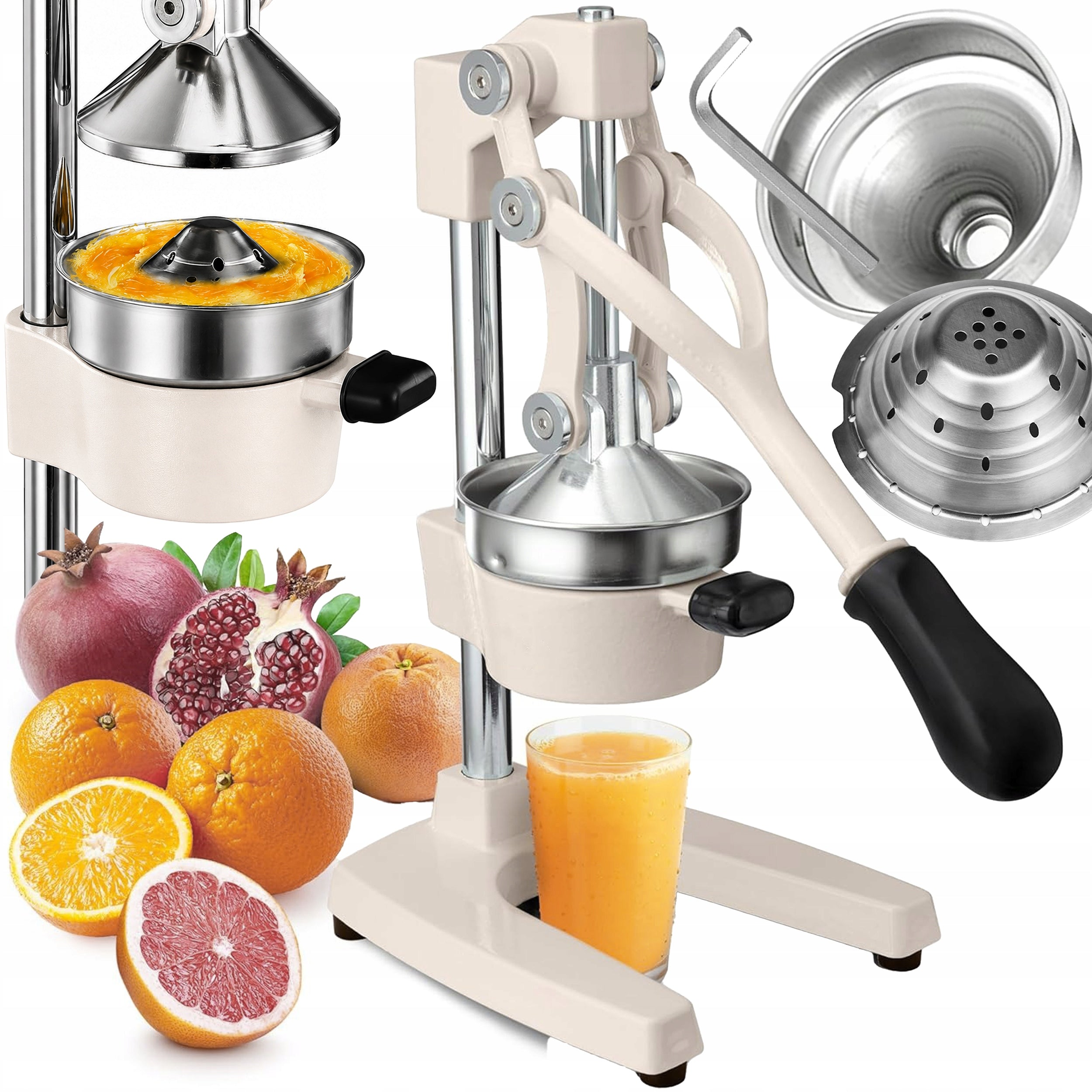 HANDHELD FRUIT CITRUS JUICER HEAVY SOLID WHITE ORANGE PRESS