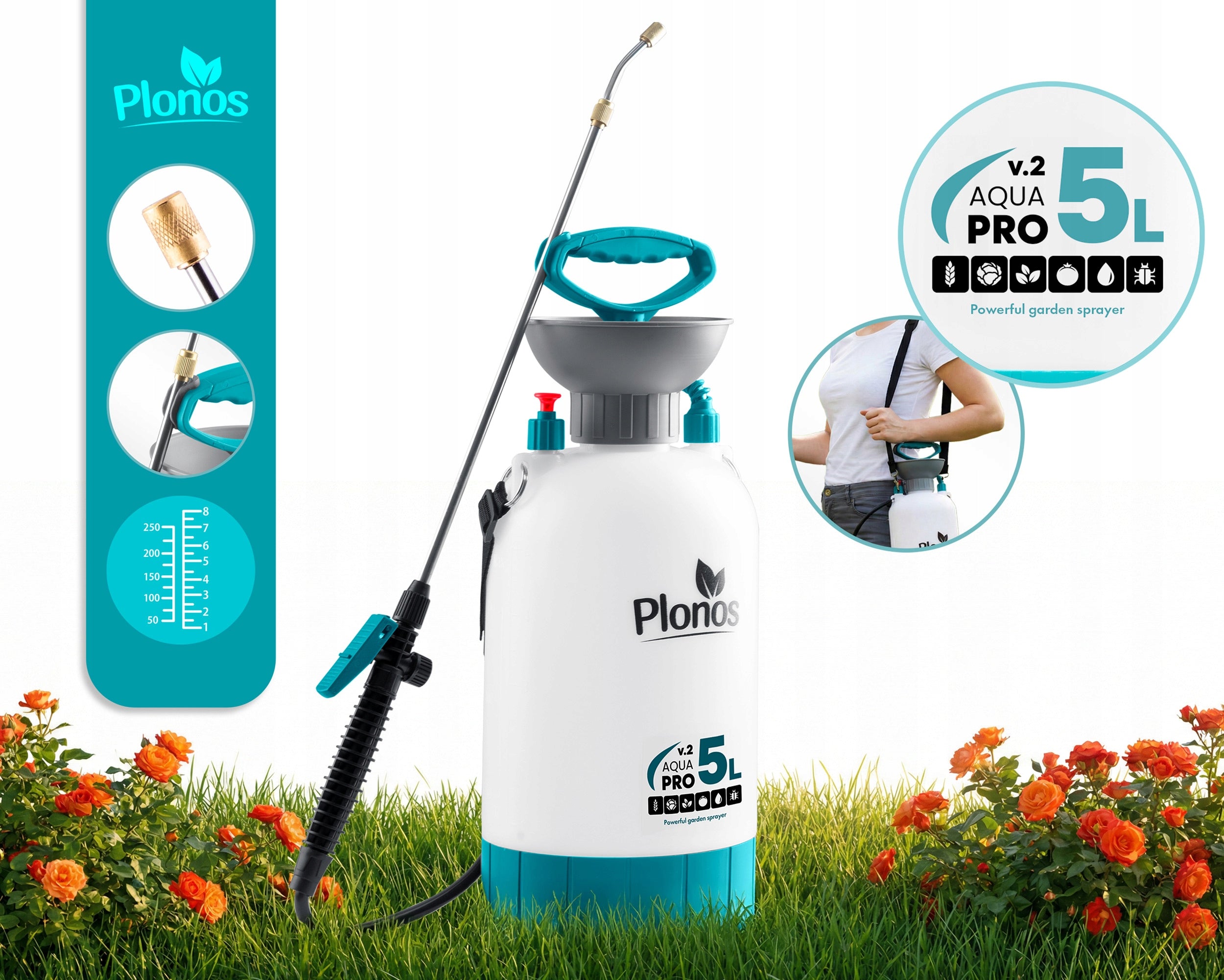 HANDHELD PRESSURE SPRAYER 5L GARDEN WITH ADJUSTABLE LANCE NOZZLE 5L Manufacturer code 460501