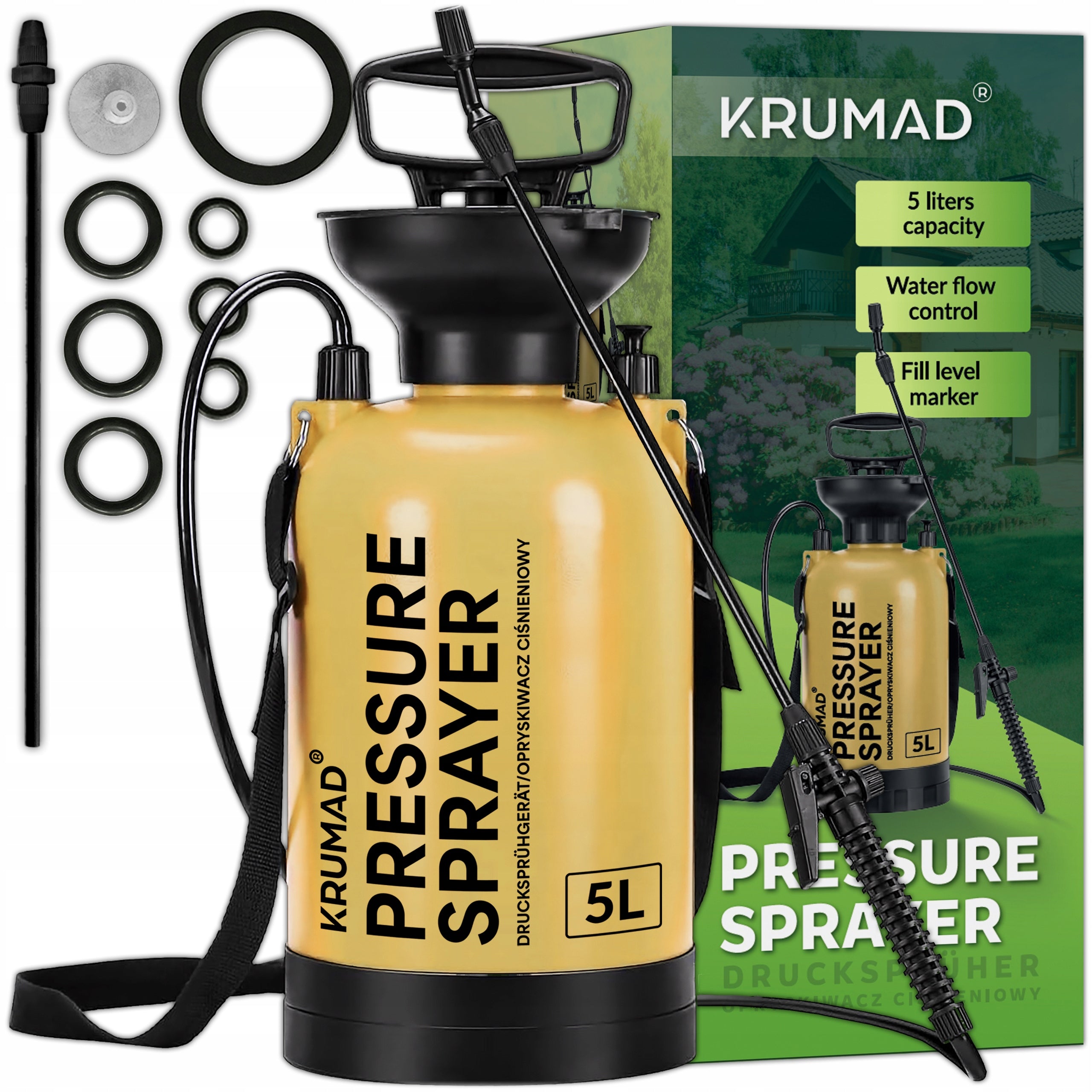 HANDHELD PRESSURE SPRAYER 5L LONG LANCE GARDEN SPRAYER 83,5 CM EAN (GTIN) 5904276940037