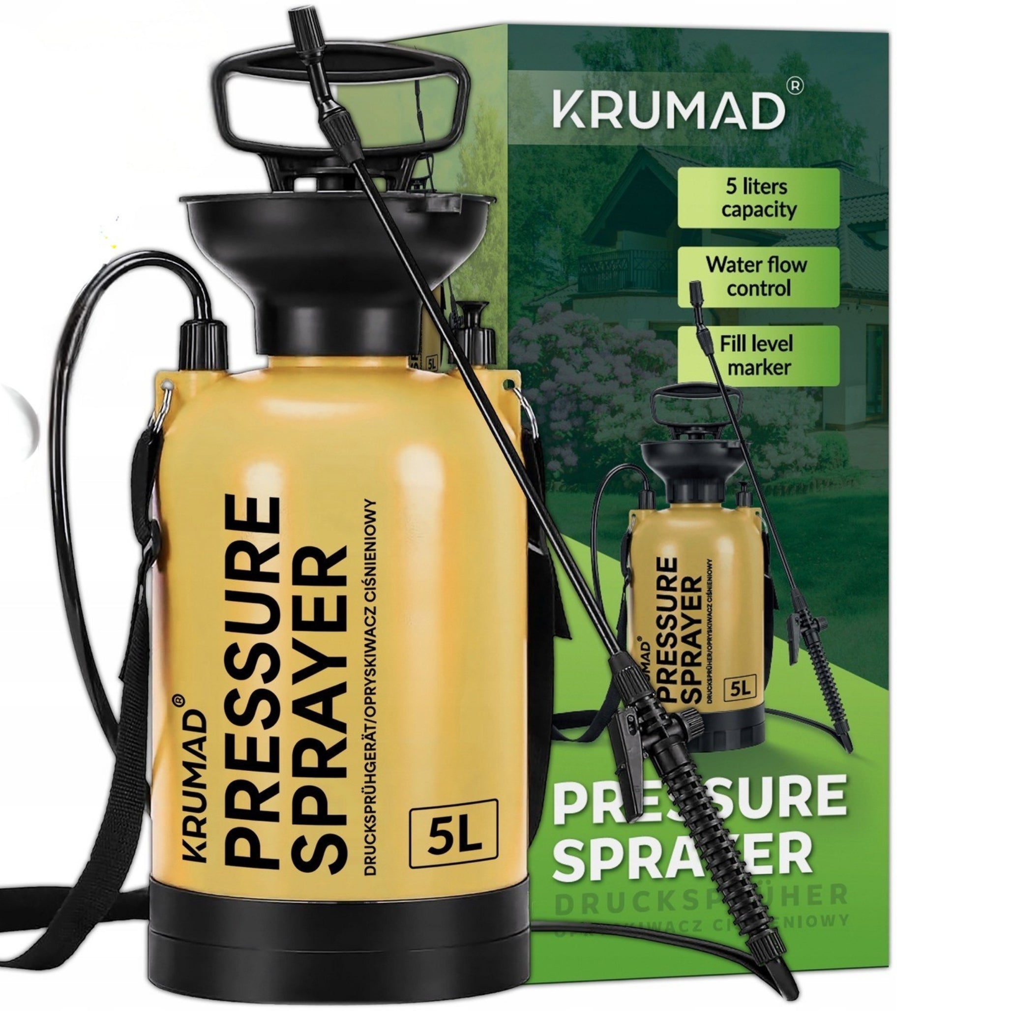 HANDHELD PRESSURE SPRAYER 5L LONG LANCE GARDEN SPRAYER 83,5 CM