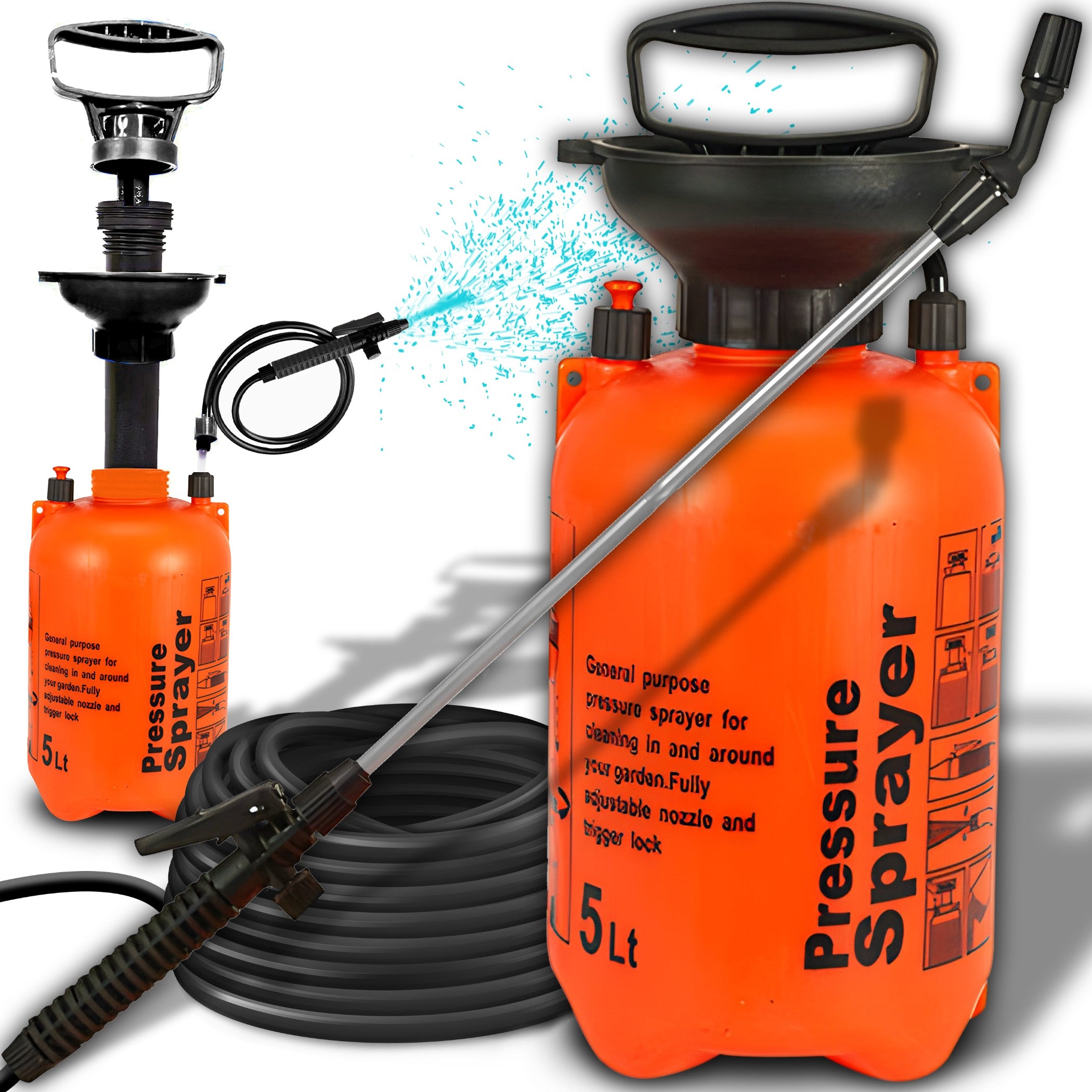 HANDHELD PRESSURE SPRAYER GARDEN PLANT SPRAYER LONG LANCE 5L