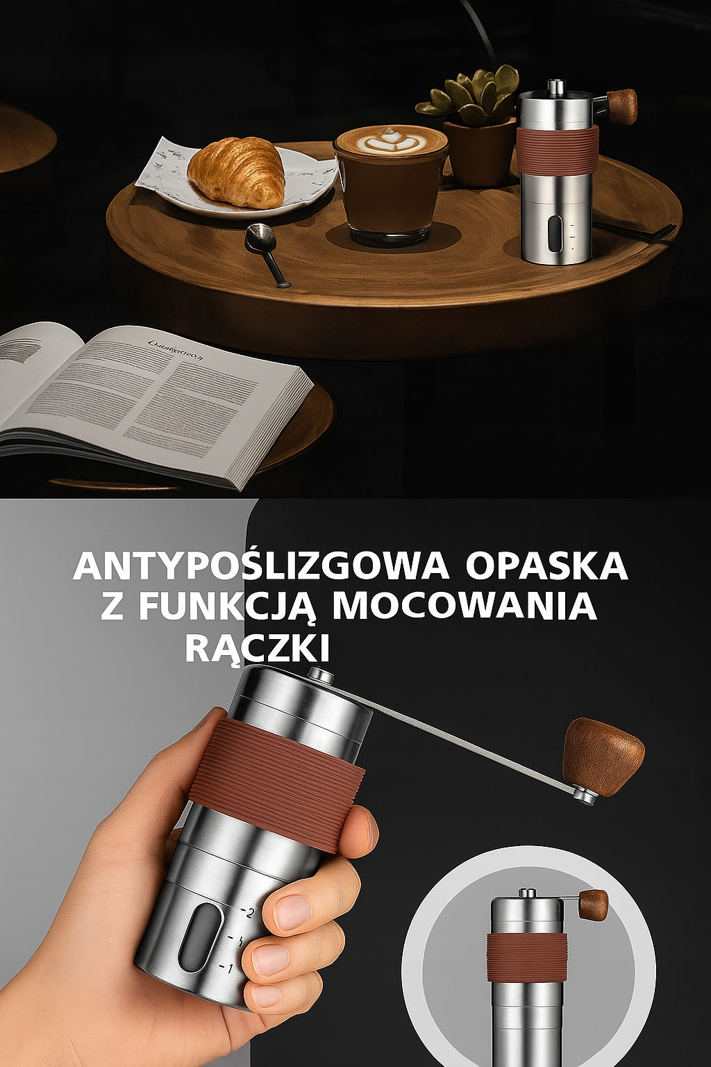HANDHELD STEEL COFFEE GRINDER WITH ADJUSTABLE THICKNESS AND CERAMIC HEATER Manufacturer code 15379022674
