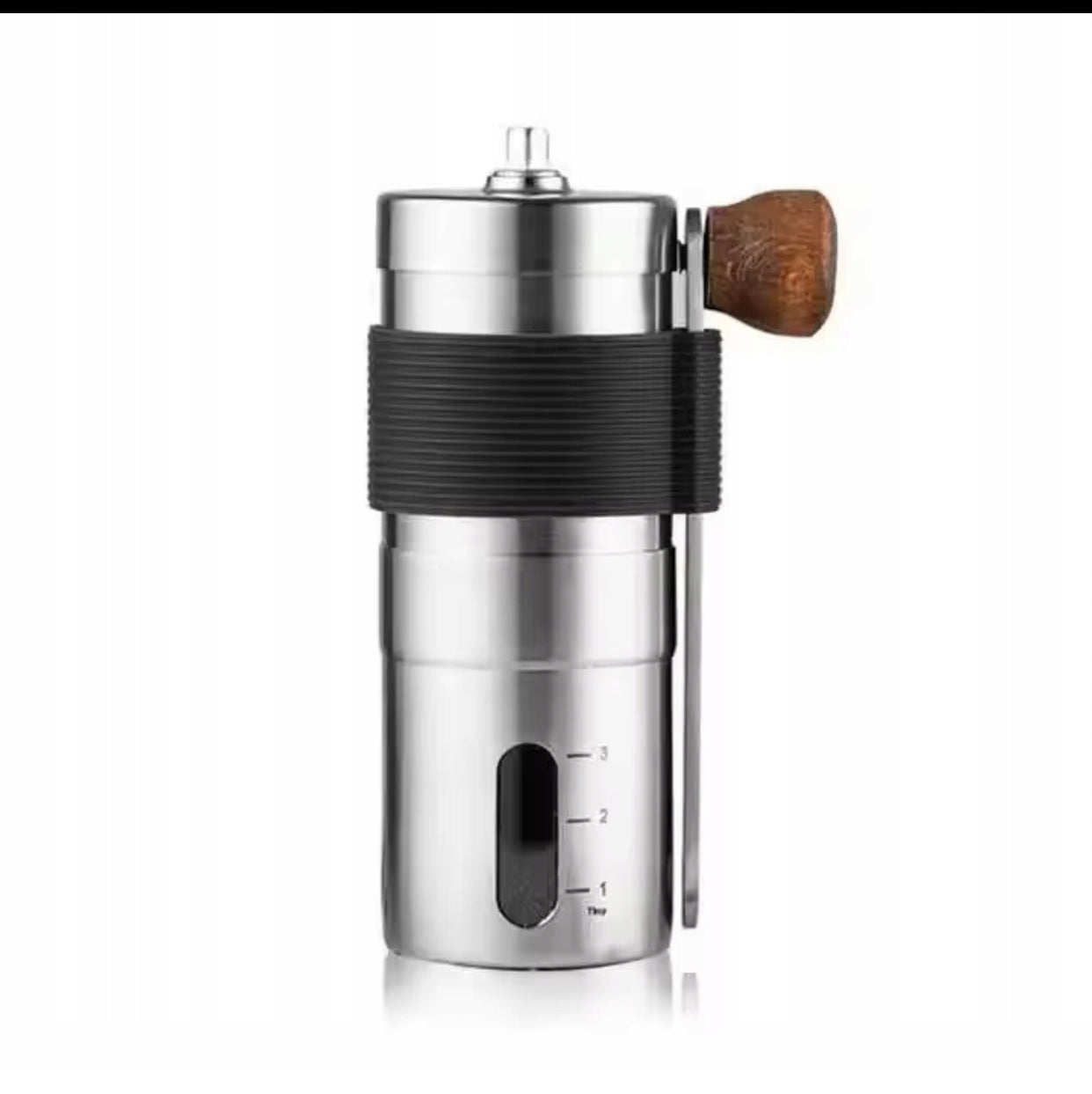HANDHELD STEEL COFFEE GRINDER WITH ADJUSTABLE THICKNESS AND CERAMIC HEATER