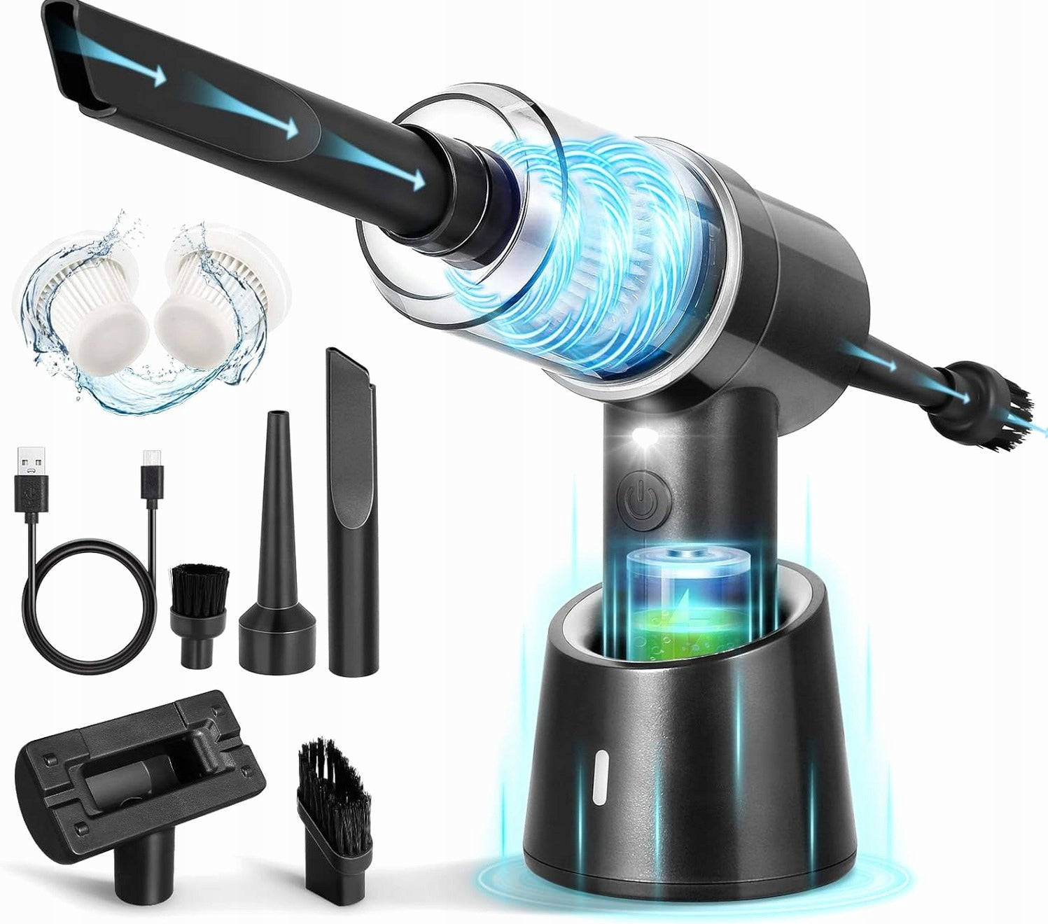 HANDHELD VACUUM CLEANER CORDLESS POWERFUL BATTERY 4000MAH PORTABLE LIGHT