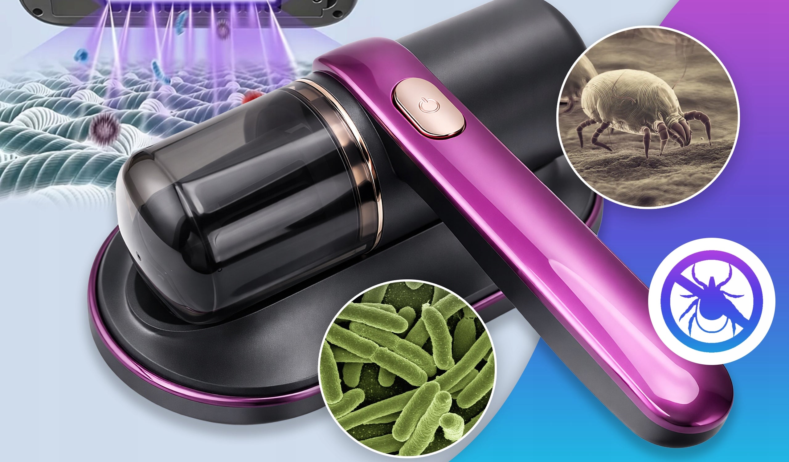 HANDHELD VACUUM CLEANER FOR DUST REMOVAL MATTRESSES ULTRASONIC UV-C Brand totalstore