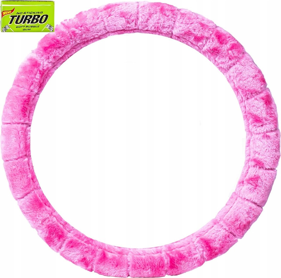 HANDLEBAR BEAR COVER FOR CAR FUR PINK ROZ 37-39cm