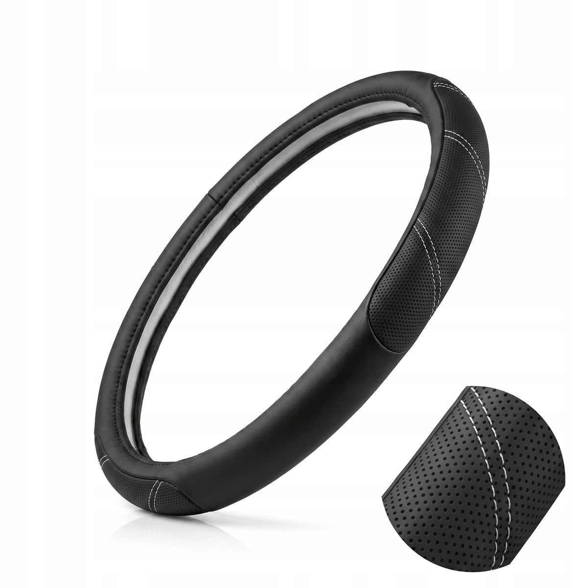 HANDLEBAR COVER LEATHER PERFORATED OVERLAY 37-39CM HEM Manufacturer's catalog number 008405