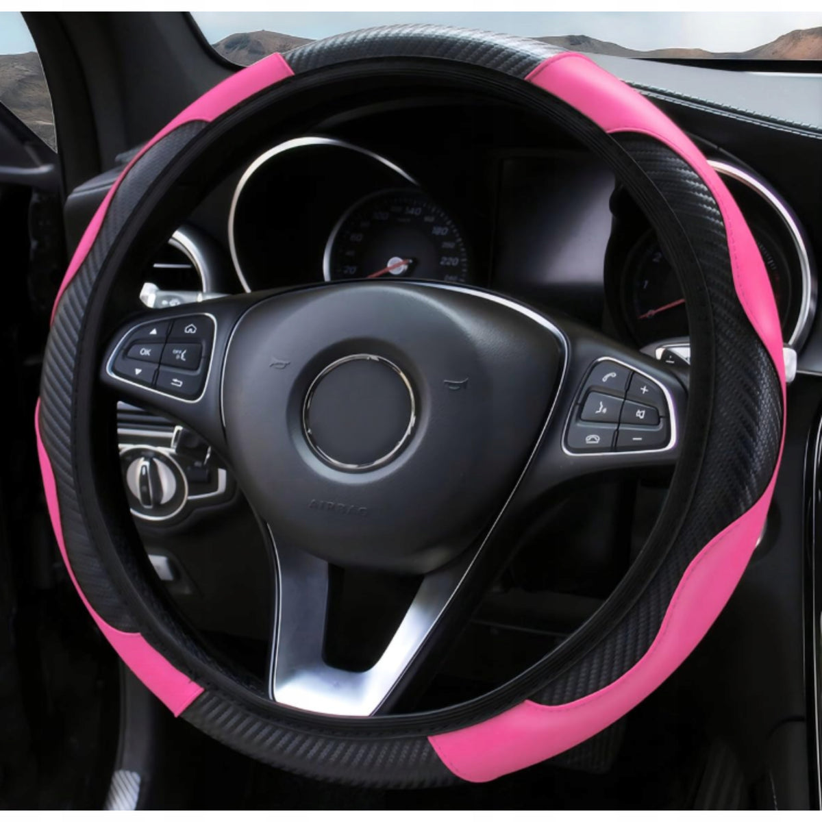HANDLEBAR COVER UNIVERSAL PINK CARBON NON-SLIP 36-38 CM Packaging status original