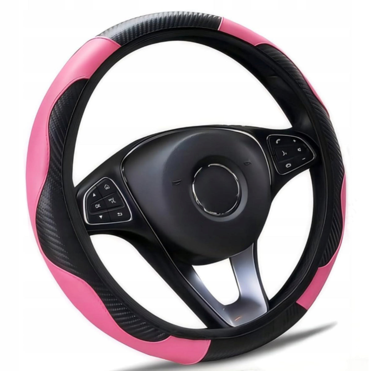 HANDLEBAR COVER UNIVERSAL PINK CARBON NON-SLIP 36-38 CM