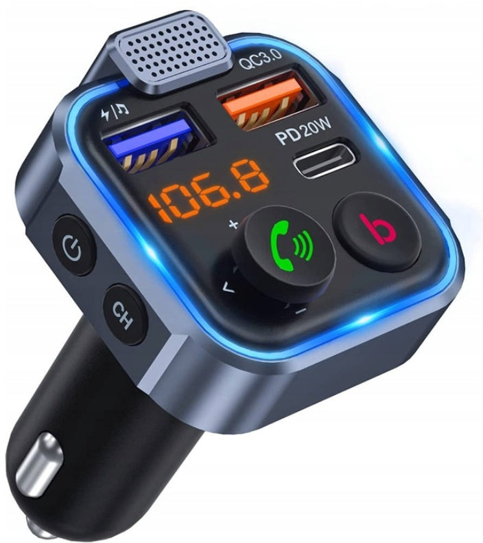 HANDSFREE FM MP3 BLUETOOTH TRANSMITTER CAR CHARGER