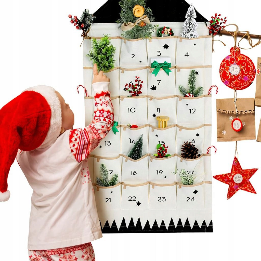 HANGING ADVENT CALENDAR SUSPENDED MATERIAL 24 DAYS COUNTDOWN 353