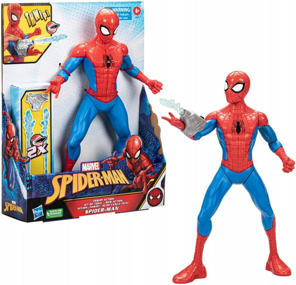 HASBRO LARGE 33cm! SPIDERMAN FIGURINE WITH F8115 LAUNCHER FOR AVENGERS FAN