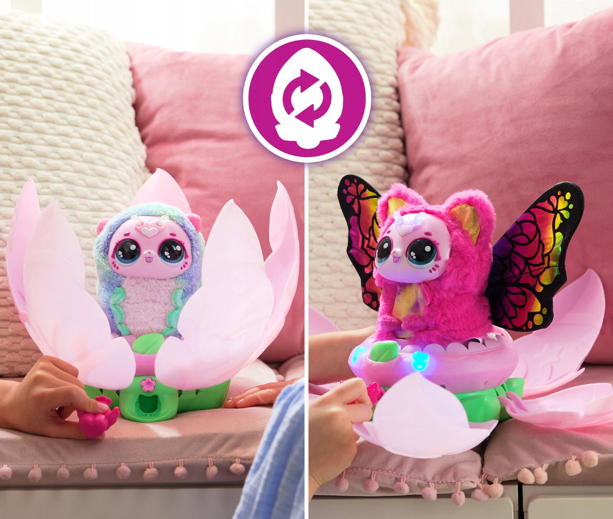 HATCHIMALS BLOOMABLES INTERACTIVE PLUSH TOY KITTYFLY TRANSFORMATION INTO A BUTTERFLY Manufacturer code 6072450 20151078
