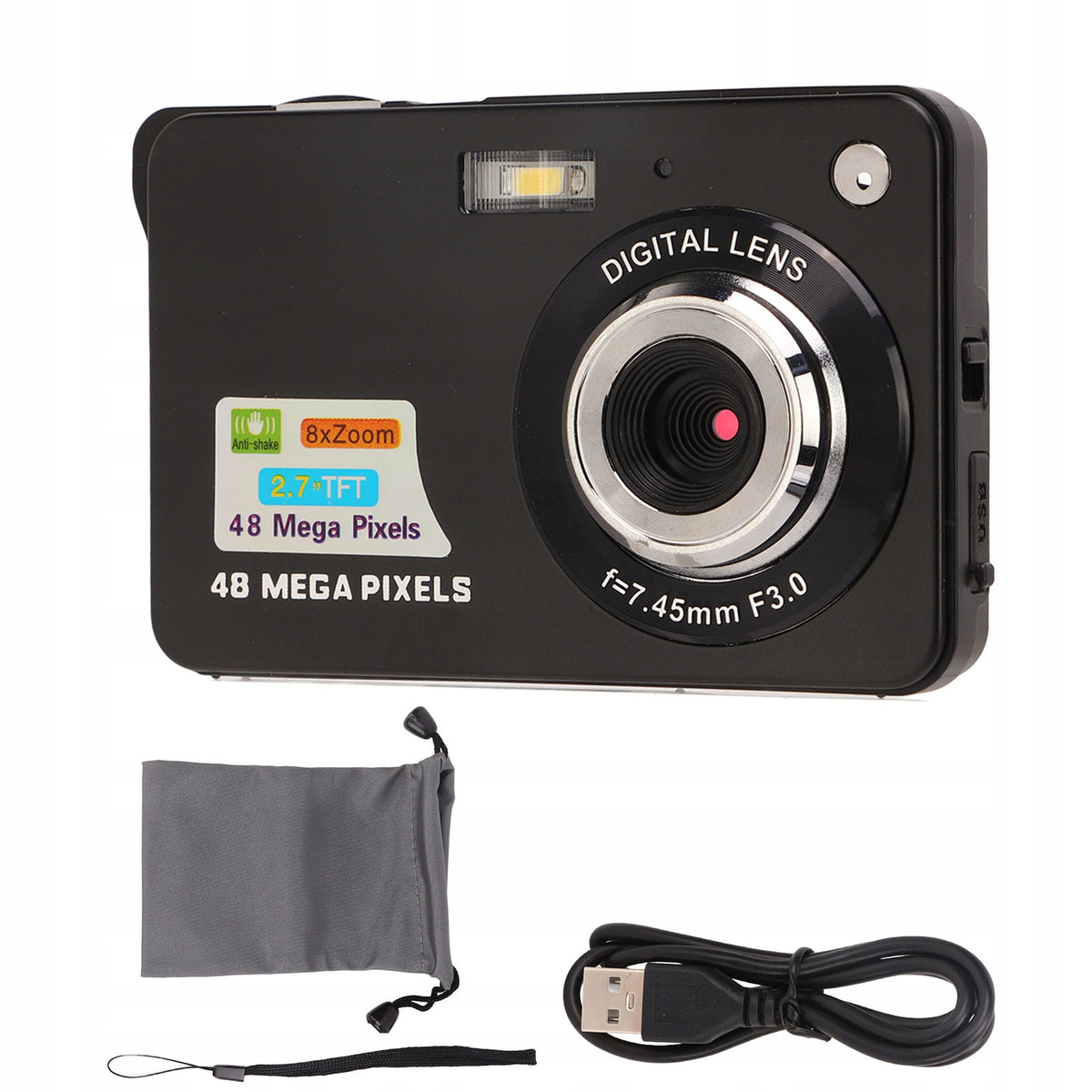 HD DIGITAL CAMERA 4K 48MP 2,7 -INCH LCD ANTI-SHOCK 8X ZOOM