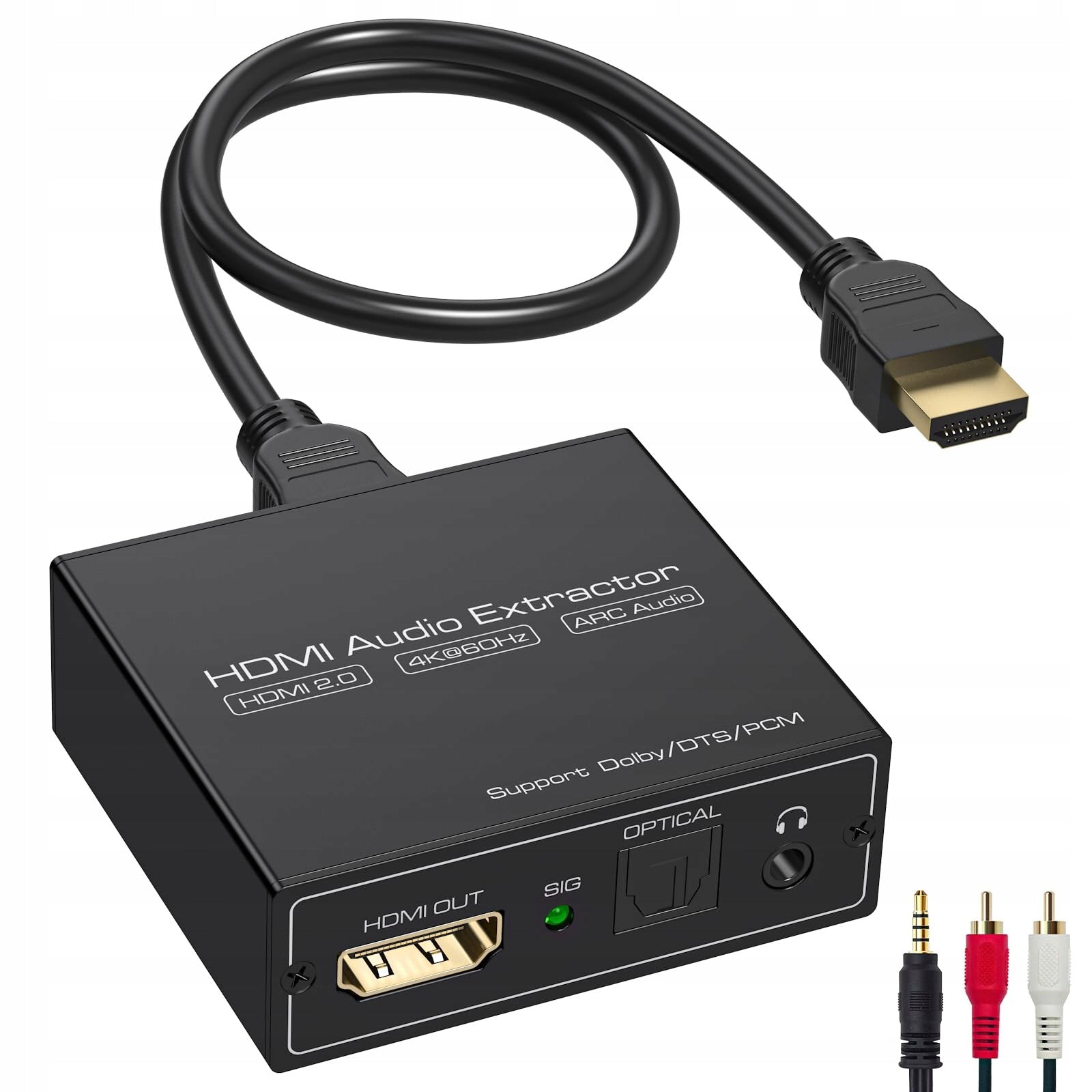HDMI ARC Audio Extractor 4K60Hz na optický a 3,5 mm, SPDIF/TOSLINK