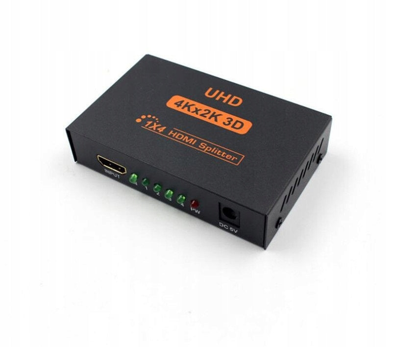 HDMI Splitter 1 in 4 Out - 4Kx2K, 3D, UHD, 2160p Audio/Video Brand Delta