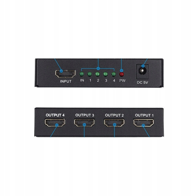 HDMI Splitter 1 in 4 Out - 4Kx2K, 3D, UHD, 2160p Audio/Video