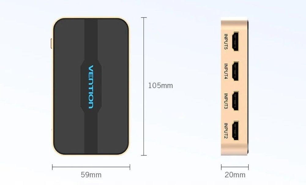 HDMI Switcher Vention 5 In 1 Out Manufacturer code ACDG0