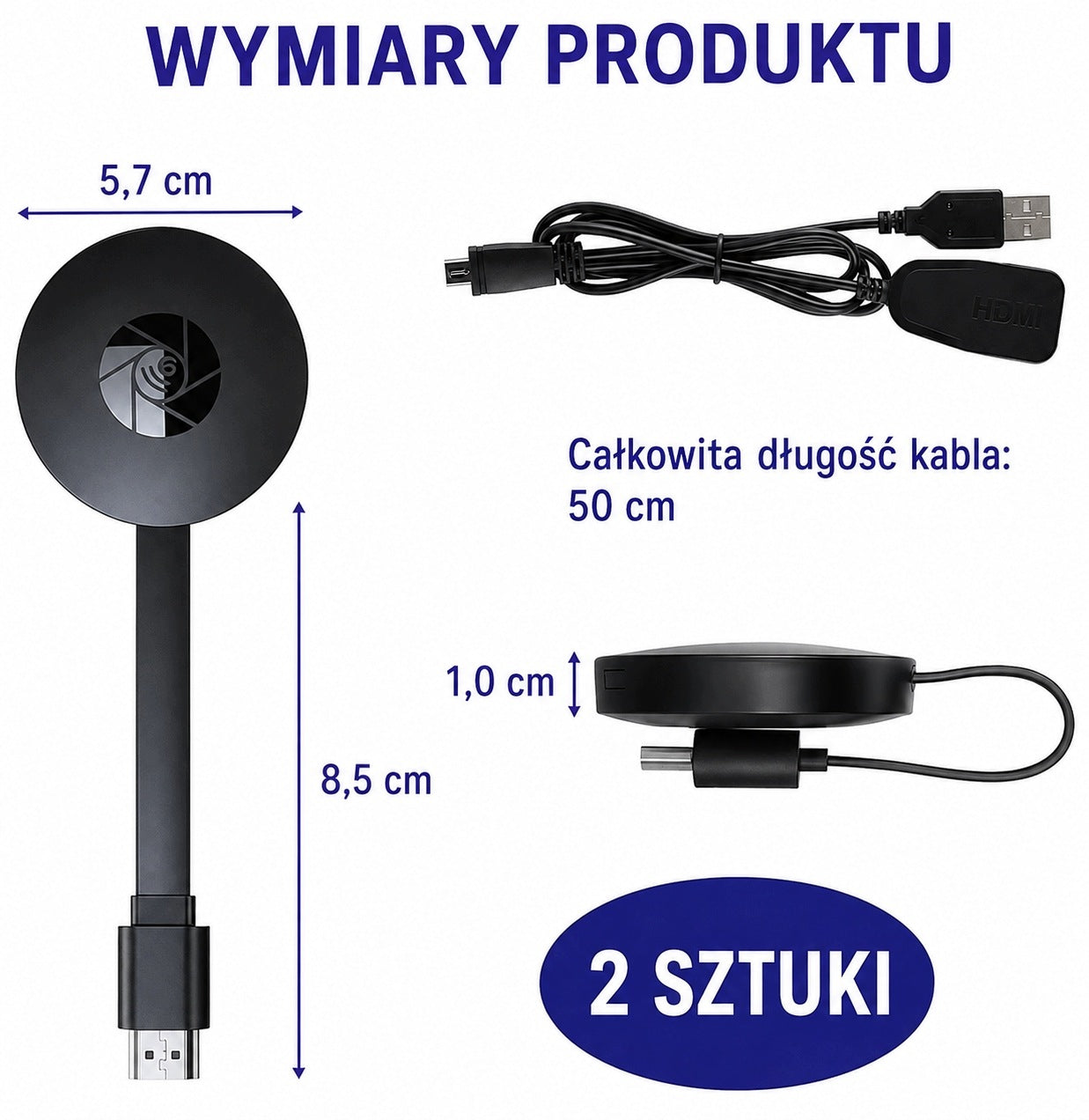 HDMI WiFi Adapter Fadbudss Miracast AirPlay DLNA 1080p Android iOS Packaging status original