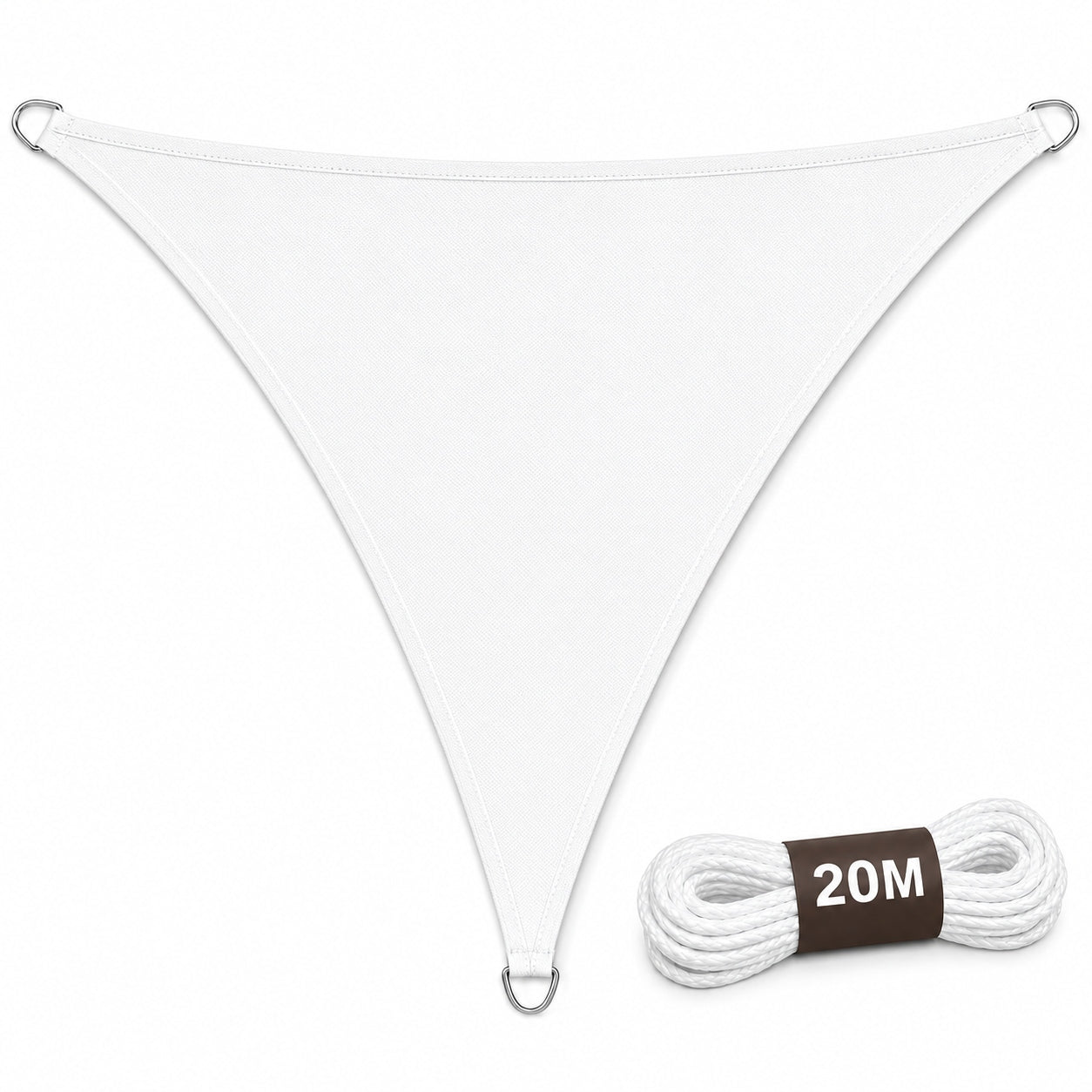HDPE Classic Sun Sail 3,6x3,6x3,6m White Triangle