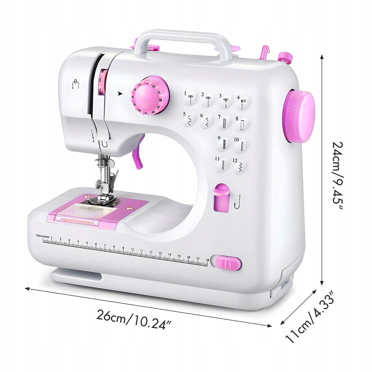 HDeye MINI Portable Sewing Machine 12 Stitches Accessories freebies Pink Brand HDeye