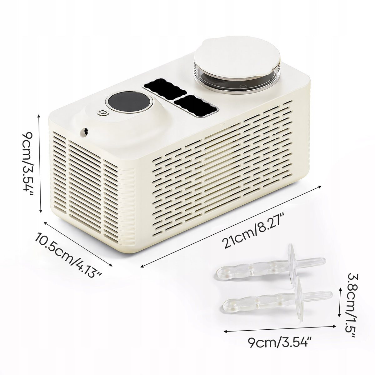 HDeye Mini Popsicle Maker – 2 Popsicles in 30 Min, 150W, Portable Dominant color beige/brown