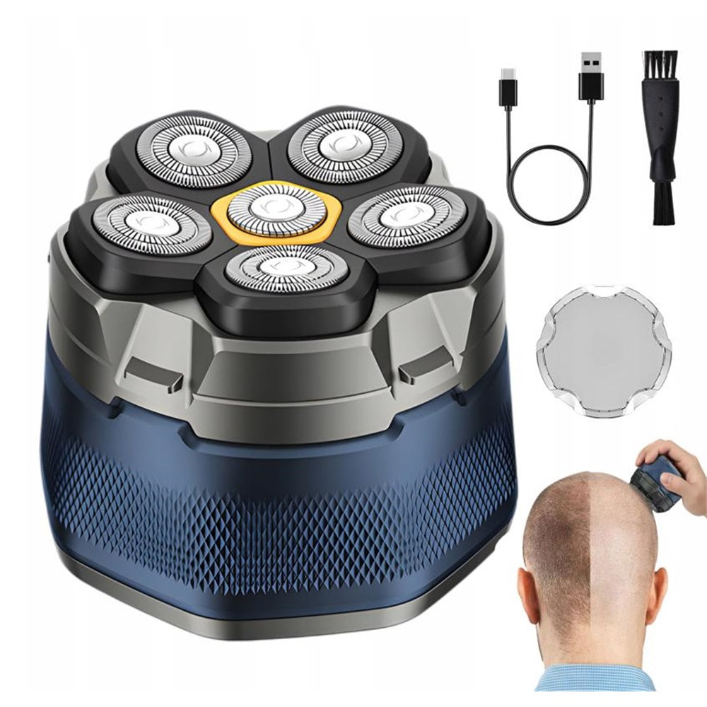 HEAD SHAVER FOR LYSO MALE ROTARY 6D MAGNETIC WATERPROOF Dominant color blue