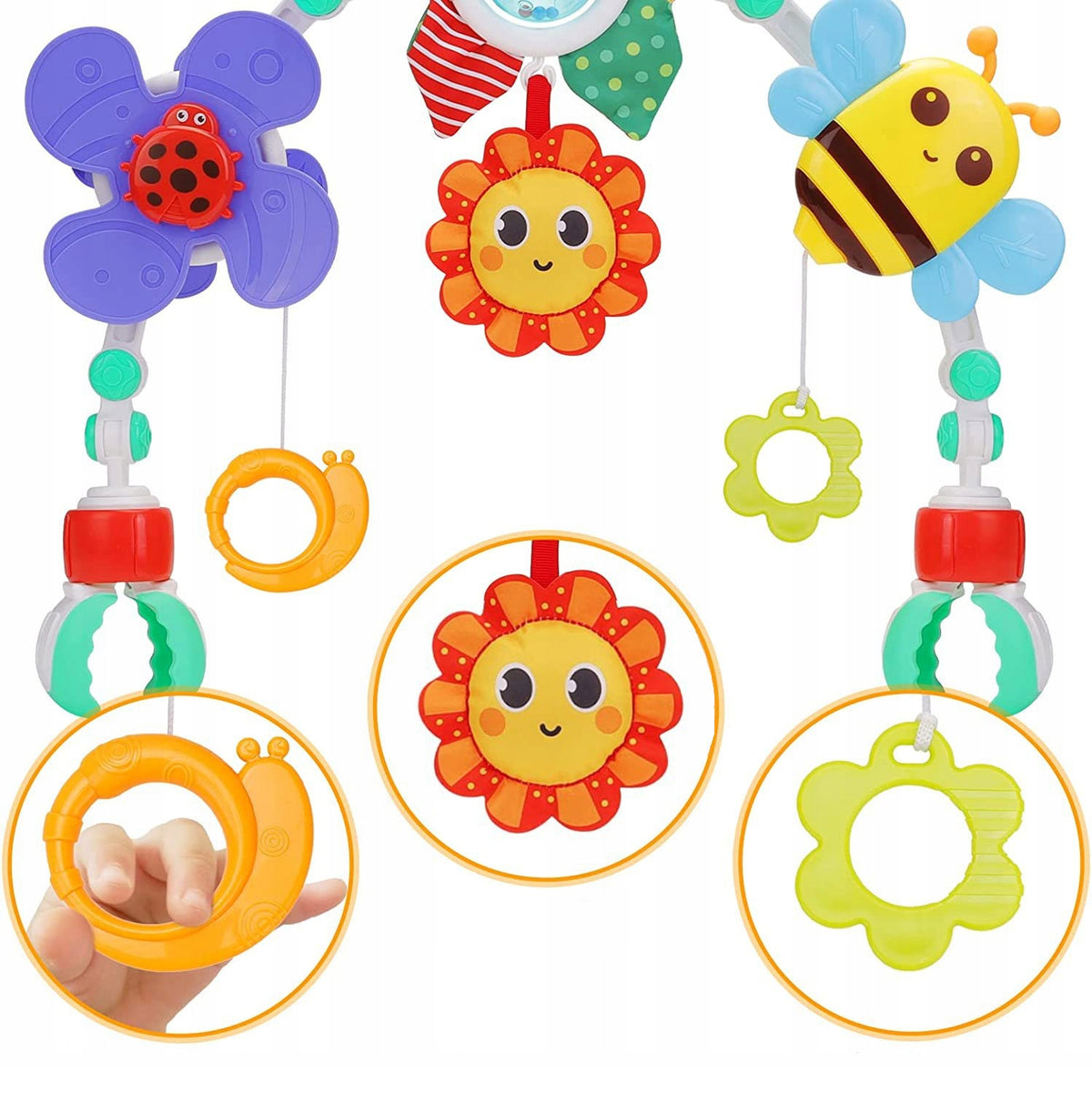 HEADBAND BOW SENSORY PENDANT RATTLE STROLLER TEETHERS Brand Woopie