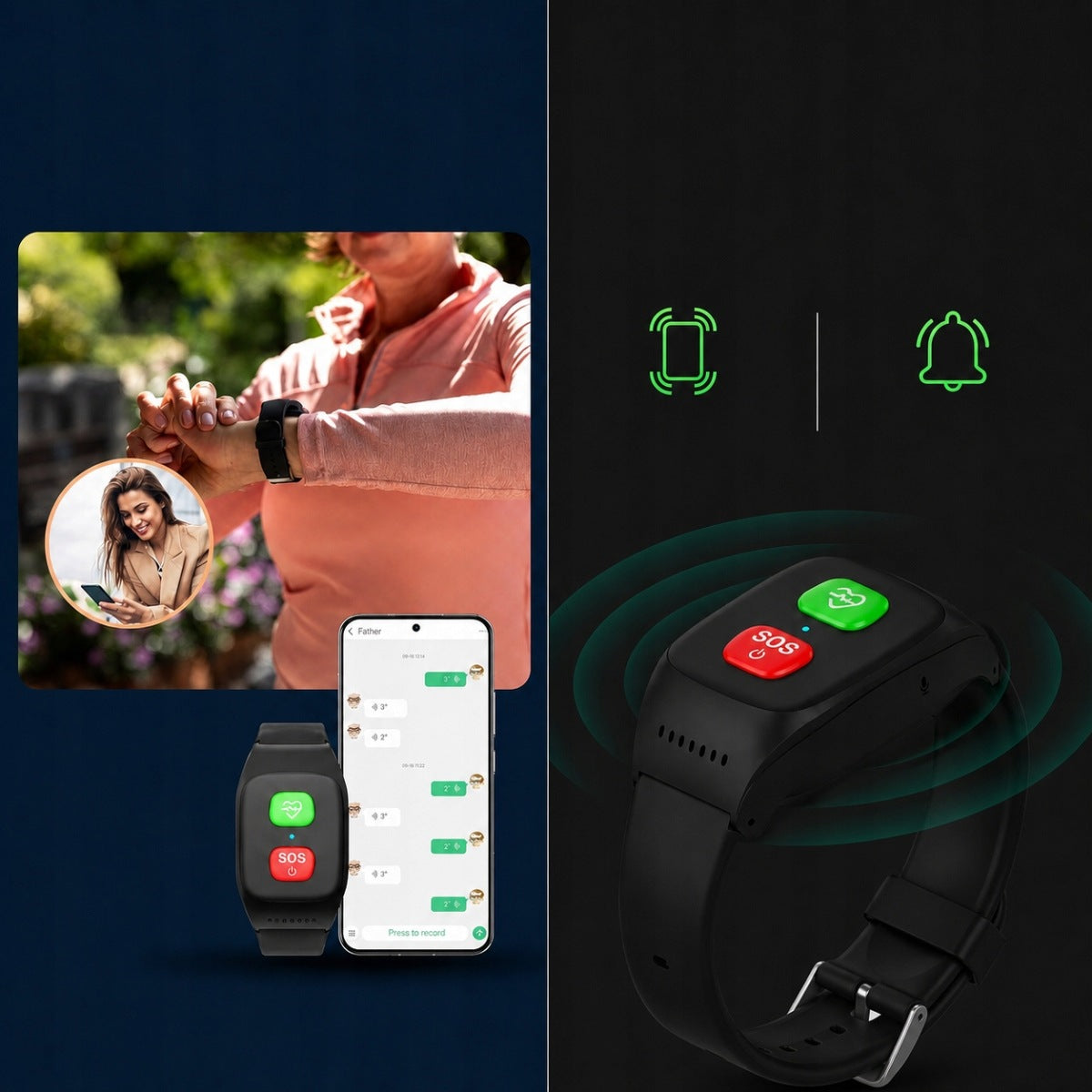HEADBAND FOR SENIOR GPS locator heart rate drop sensor SOS button Model 6953495324455