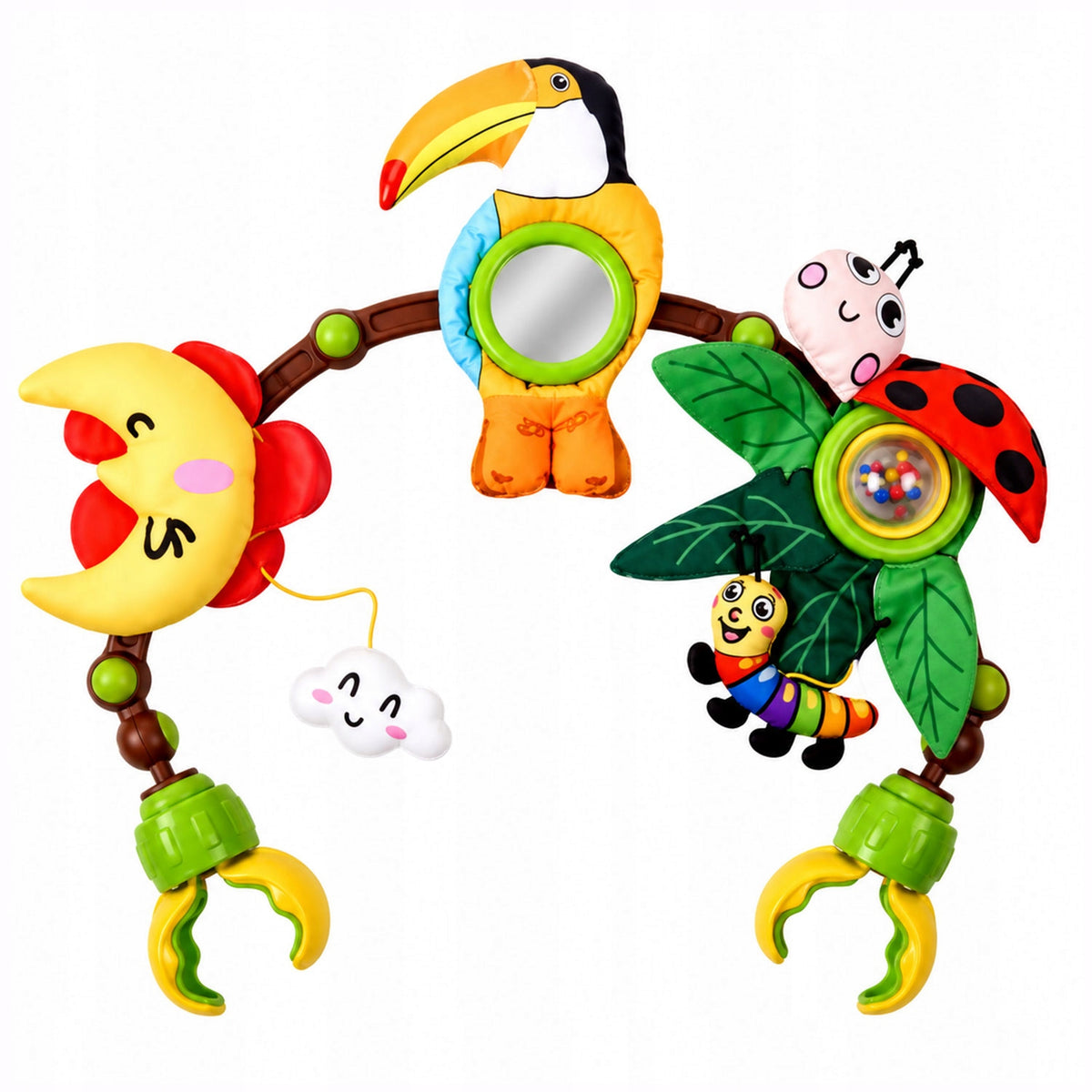 HEADBAND FOR STROLLER PENDANTS MUSIC BOX SPINNER BOW FOR CRIB ADJUSTABLE TOUCAN