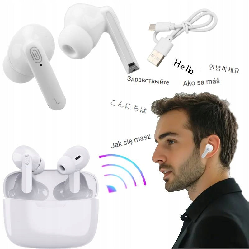 HEADPHONES FOR TRANSLATION VOICE TRANSLATOR 84 LANGUAGES WIRELESS EARBUDS NEW